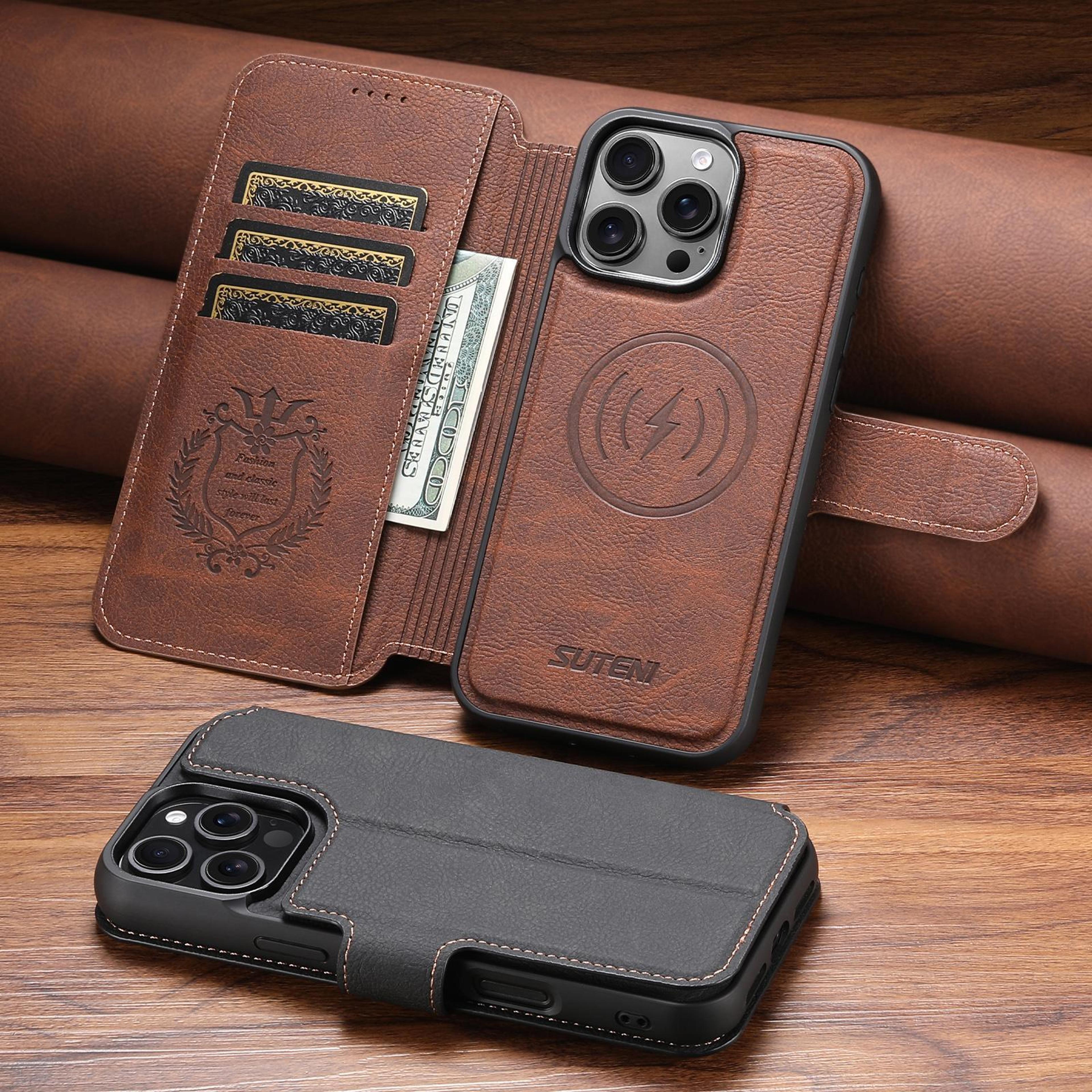 IPhone 18 Pro Max 2in1 Magnetic Wallet Case With Detachable PU Leather Cover 6