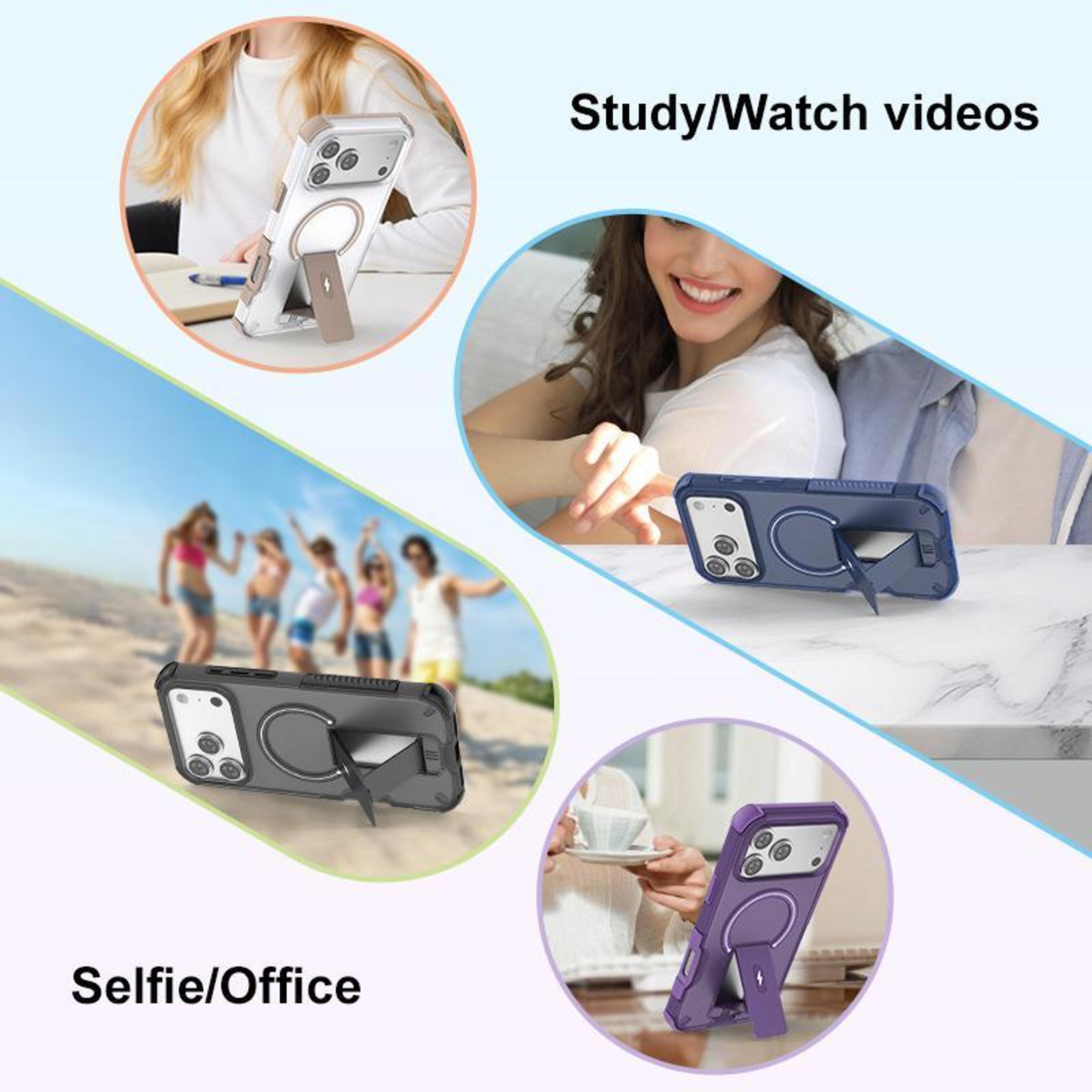 IPhone 18 Pro Translucent Magnetic Phone Case With Invisible Holder 9