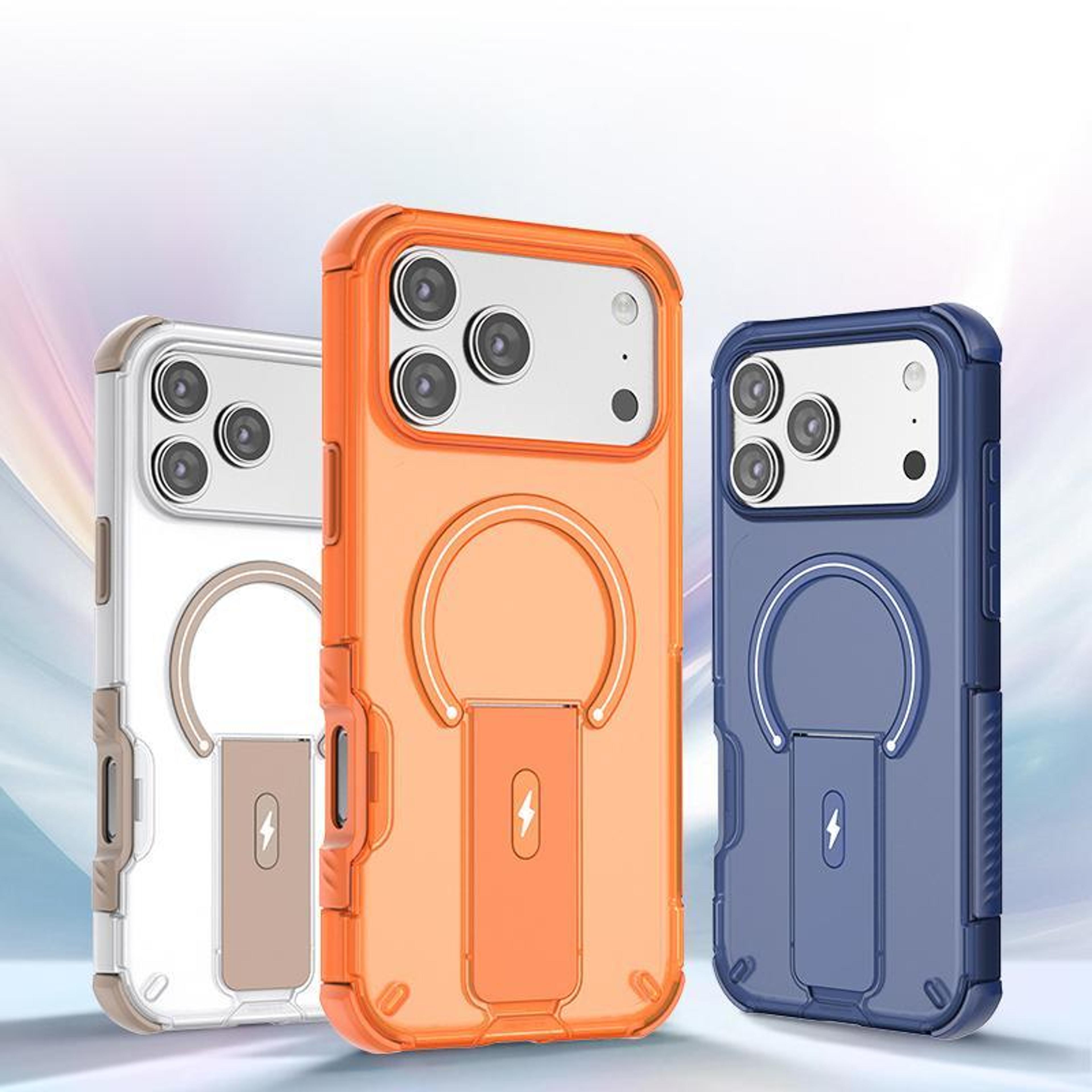 IPhone 18 Pro Translucent Magnetic Phone Case With Invisible Holder 1
