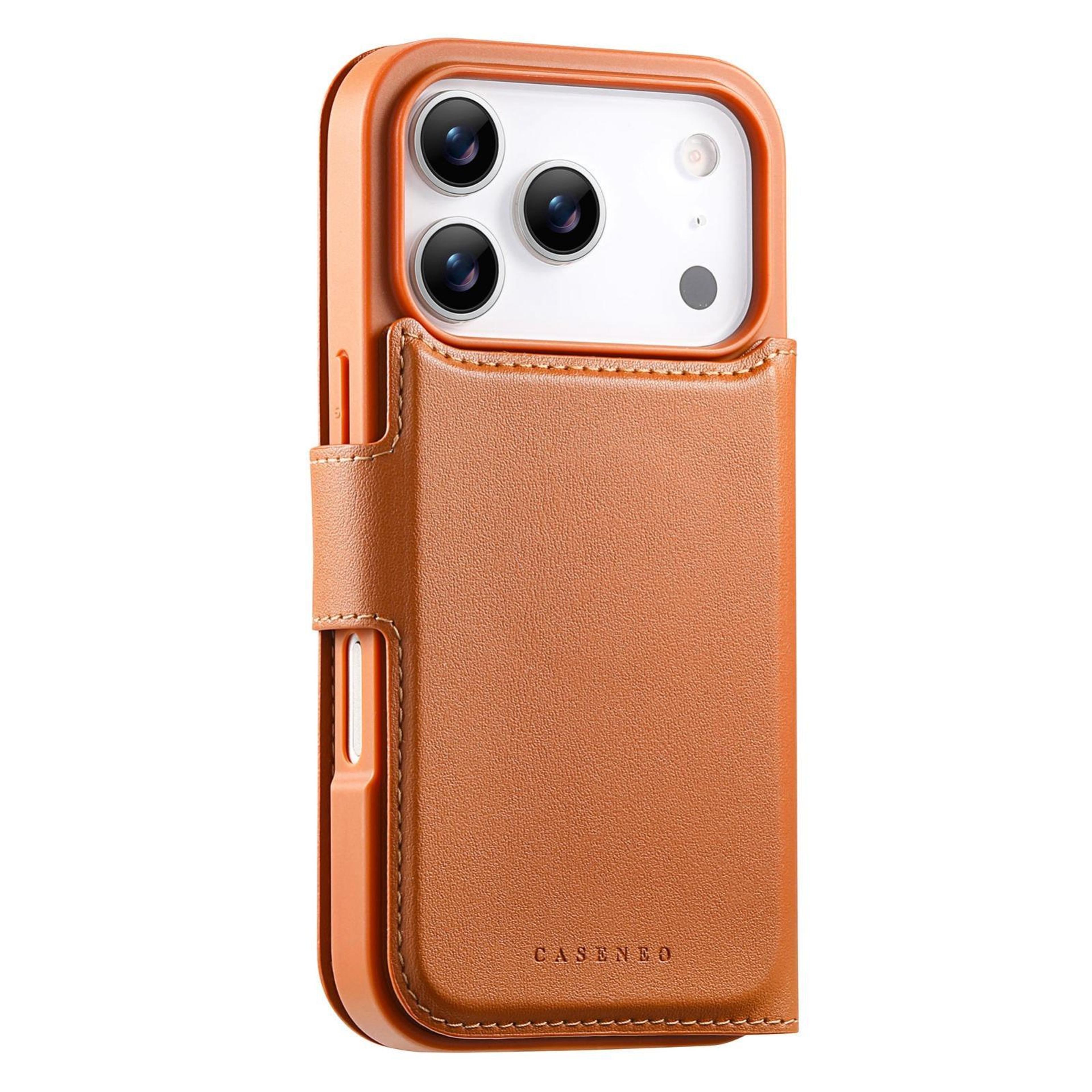 IPhone 18 Pro MagSafe Leather Wallet Case With Finger Grip Strap 2