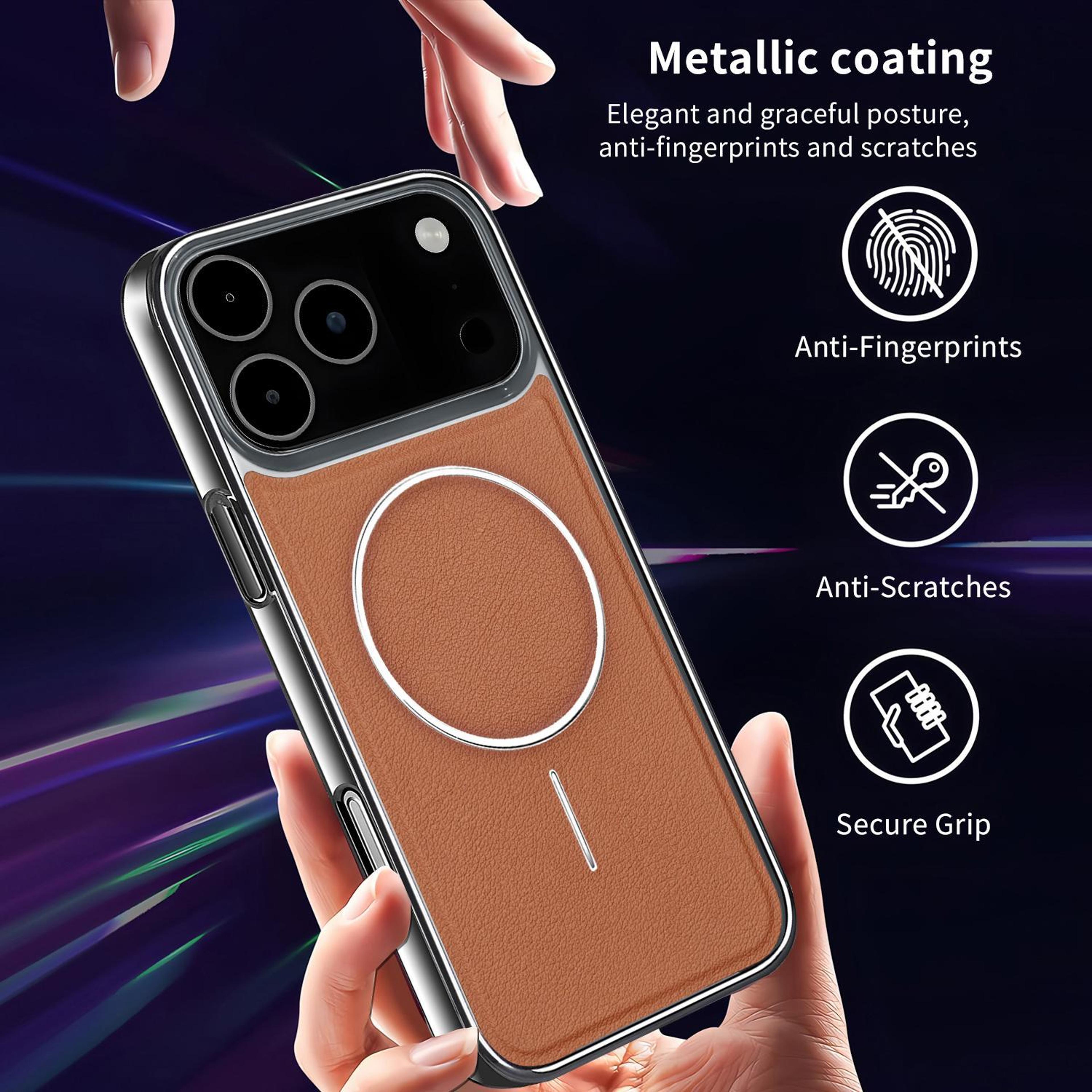 IPhone 18 Pro Max Vegan Leather Magnetic Shockproof Case 9