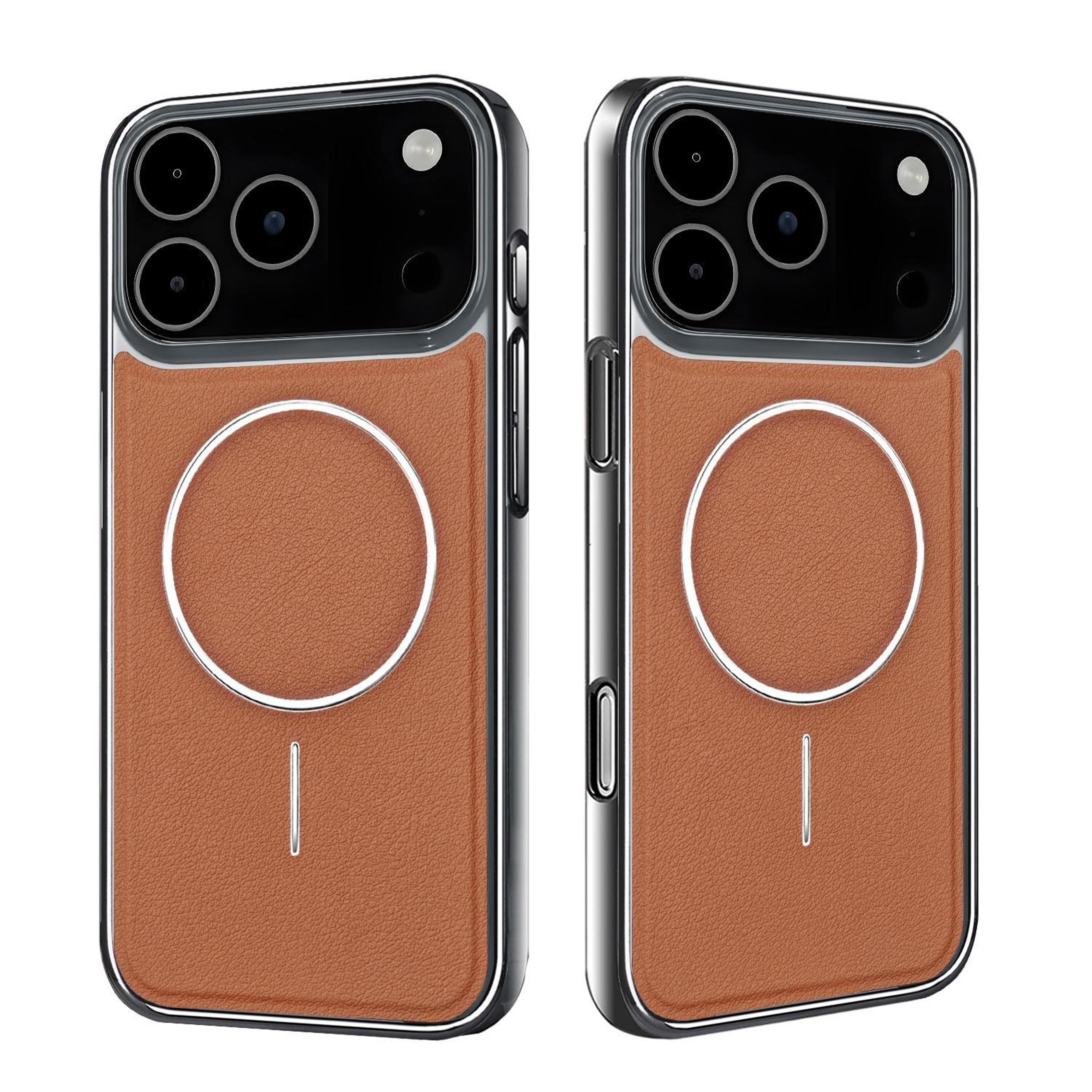 IPhone 18 Pro Max Vegan Leather Magnetic Shockproof Case 1