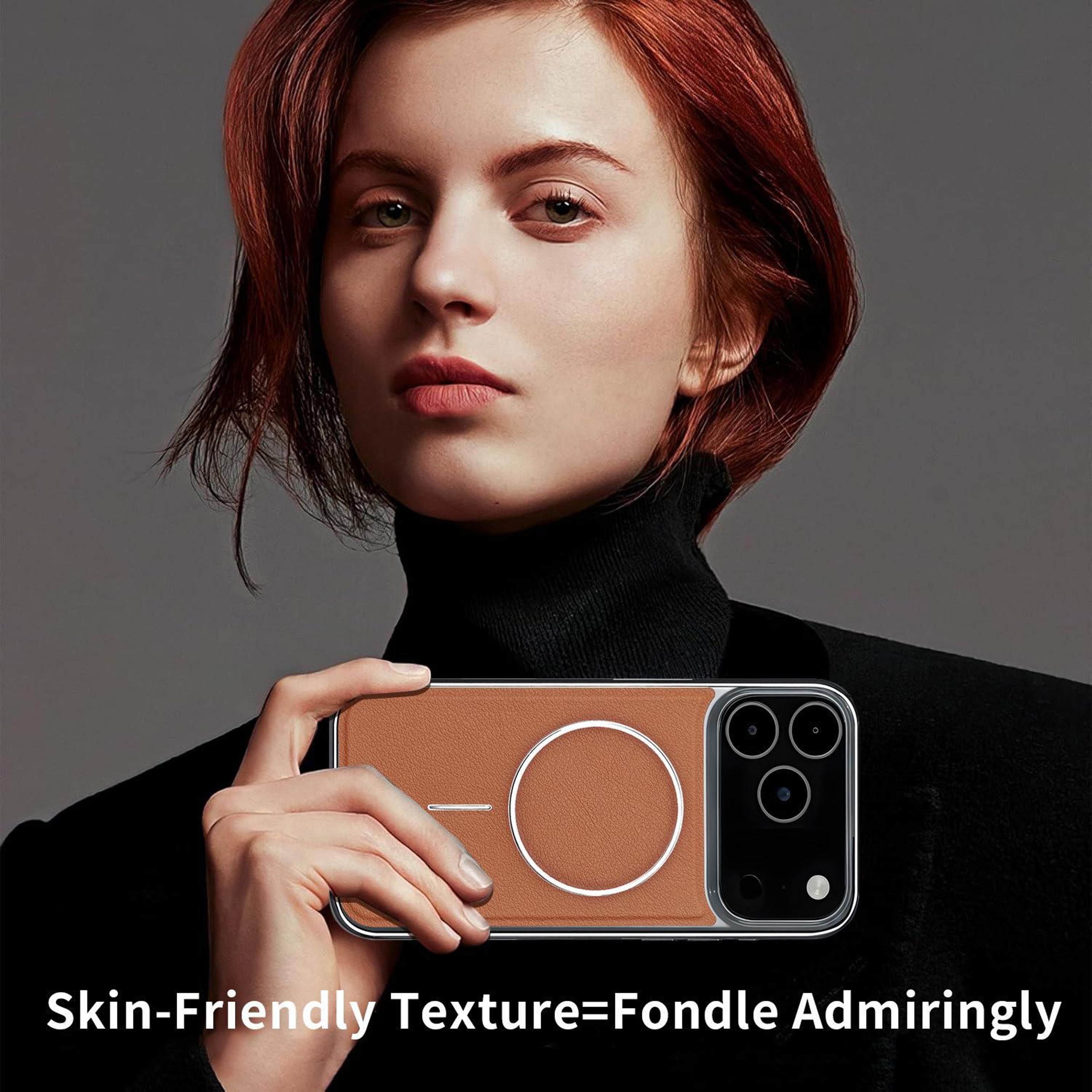 IPhone 18 Pro Max Vegan Leather Magnetic Shockproof Case 3