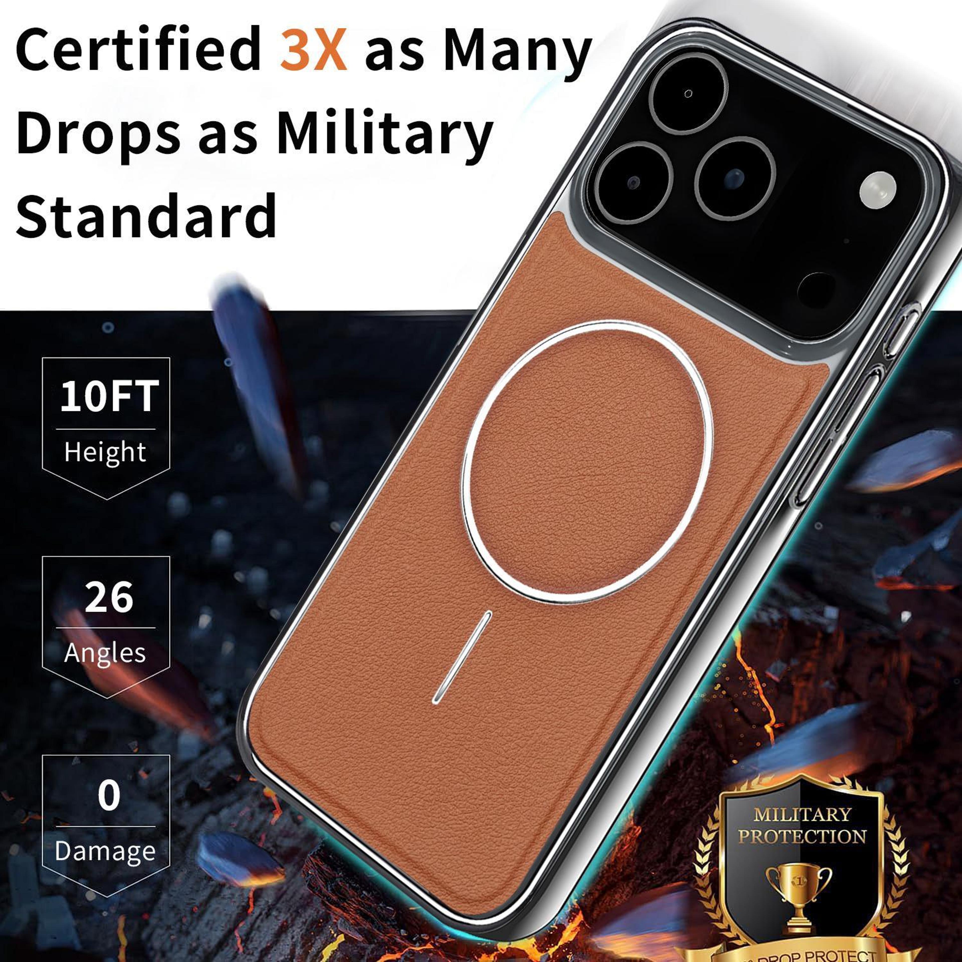 IPhone 18 Pro Max Vegan Leather Magnetic Shockproof Case 7