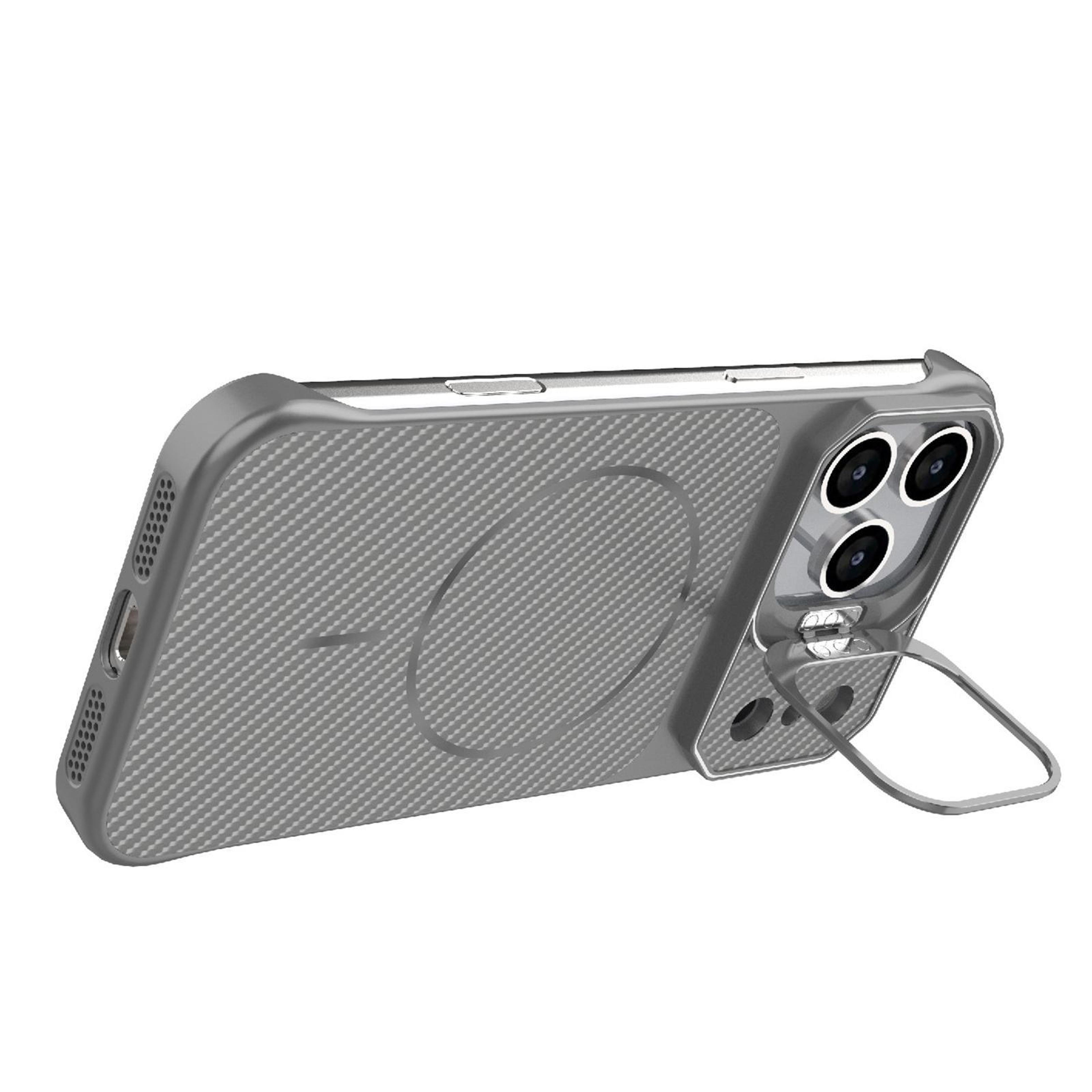 IPhone 18 Pro Max Frameless Magnetic Carbon Fiber Texture PC Case 2