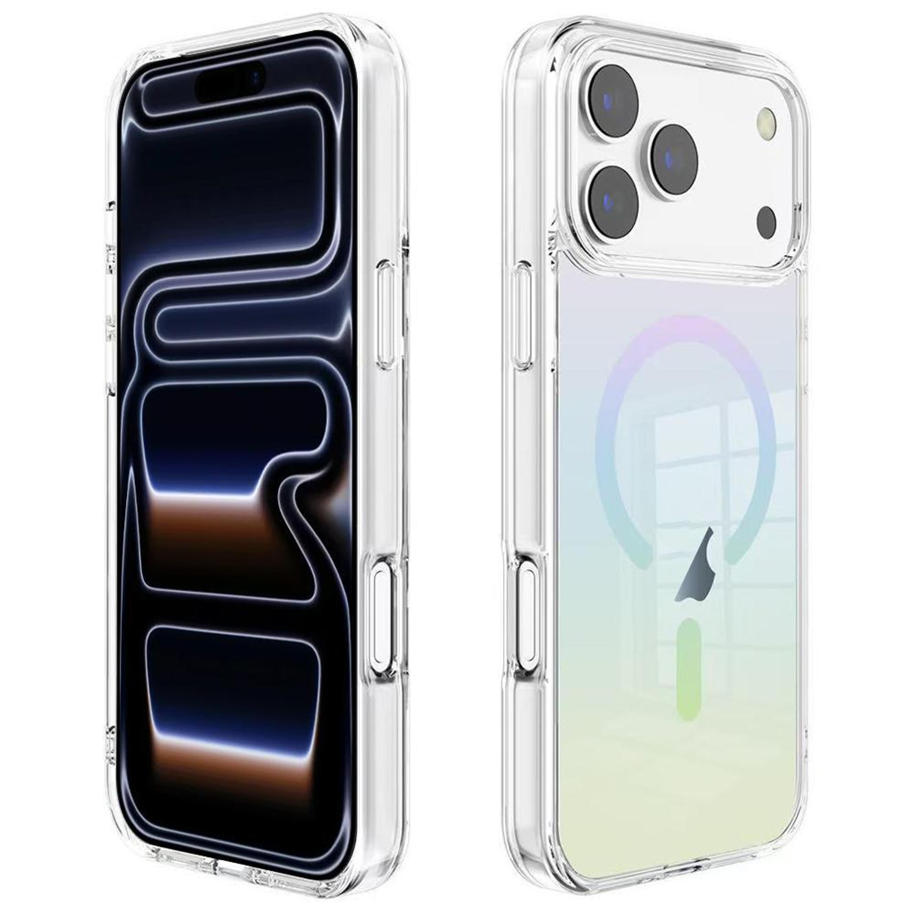 18 pro gradient transparent magnetic phone case
