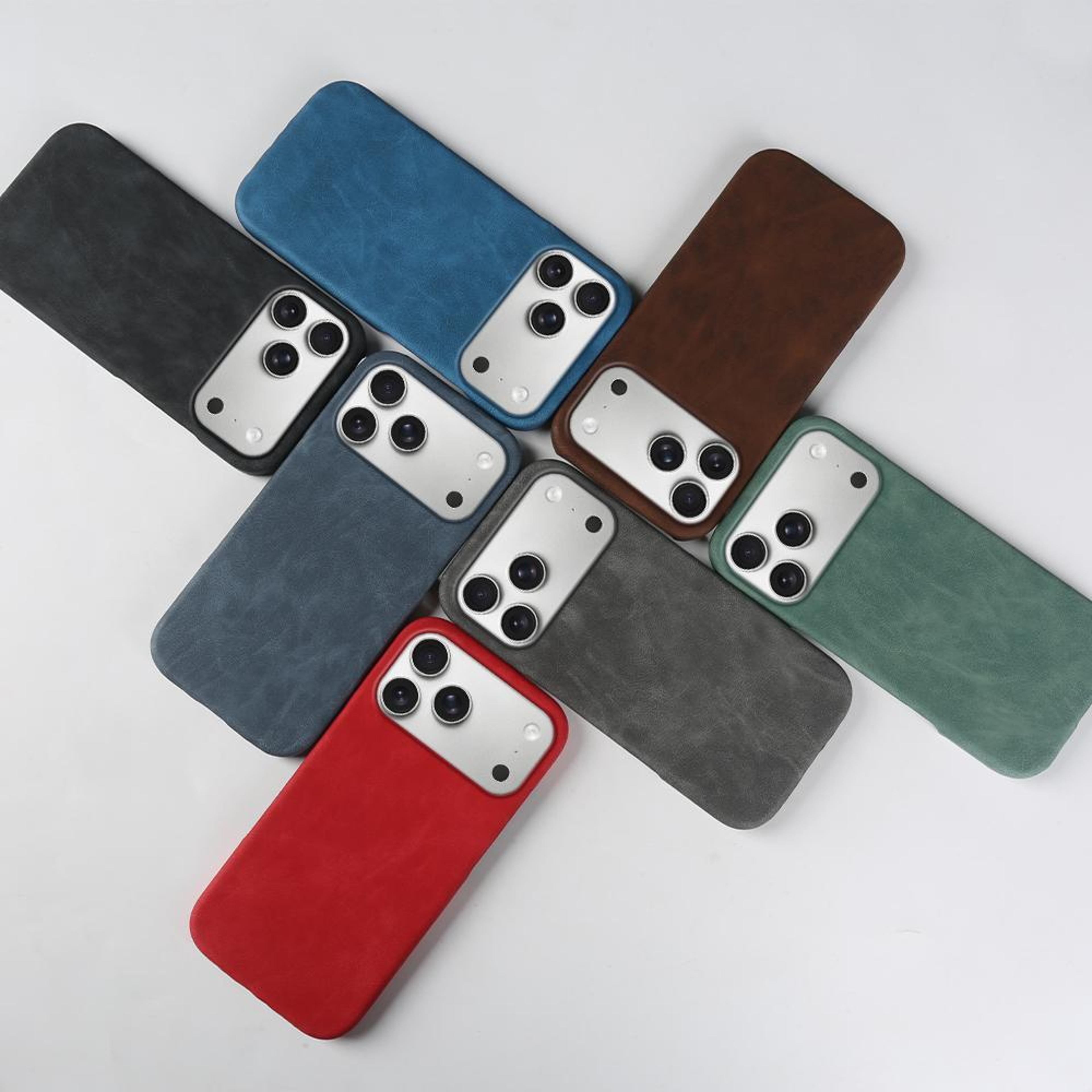 IPhone 18 Pro Retro Skin Magnetic PU Leather Back Phone Case 7