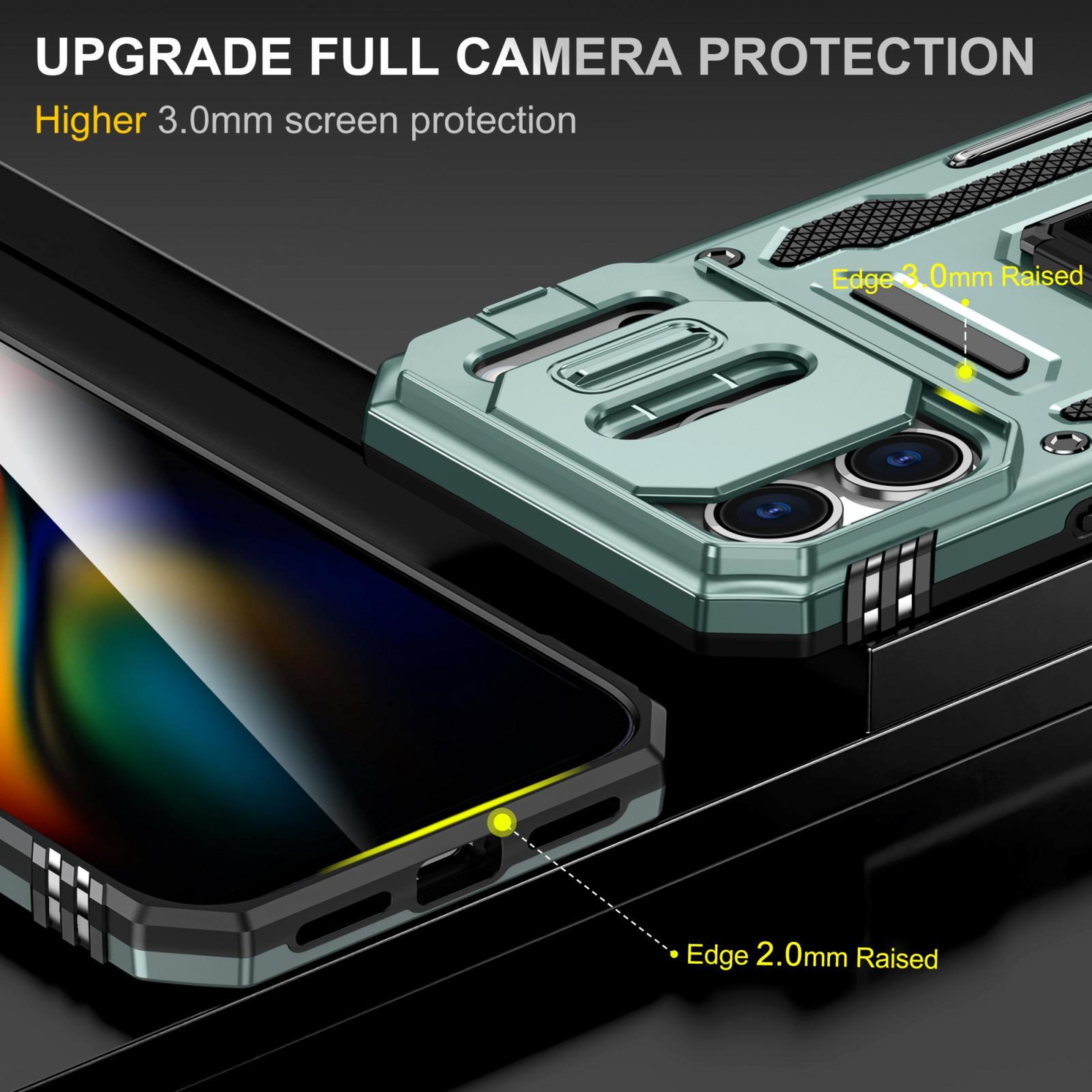 Armor PC TPU Camera Shield Phone Case For 18 Pro With Rotating Ring Stand 2