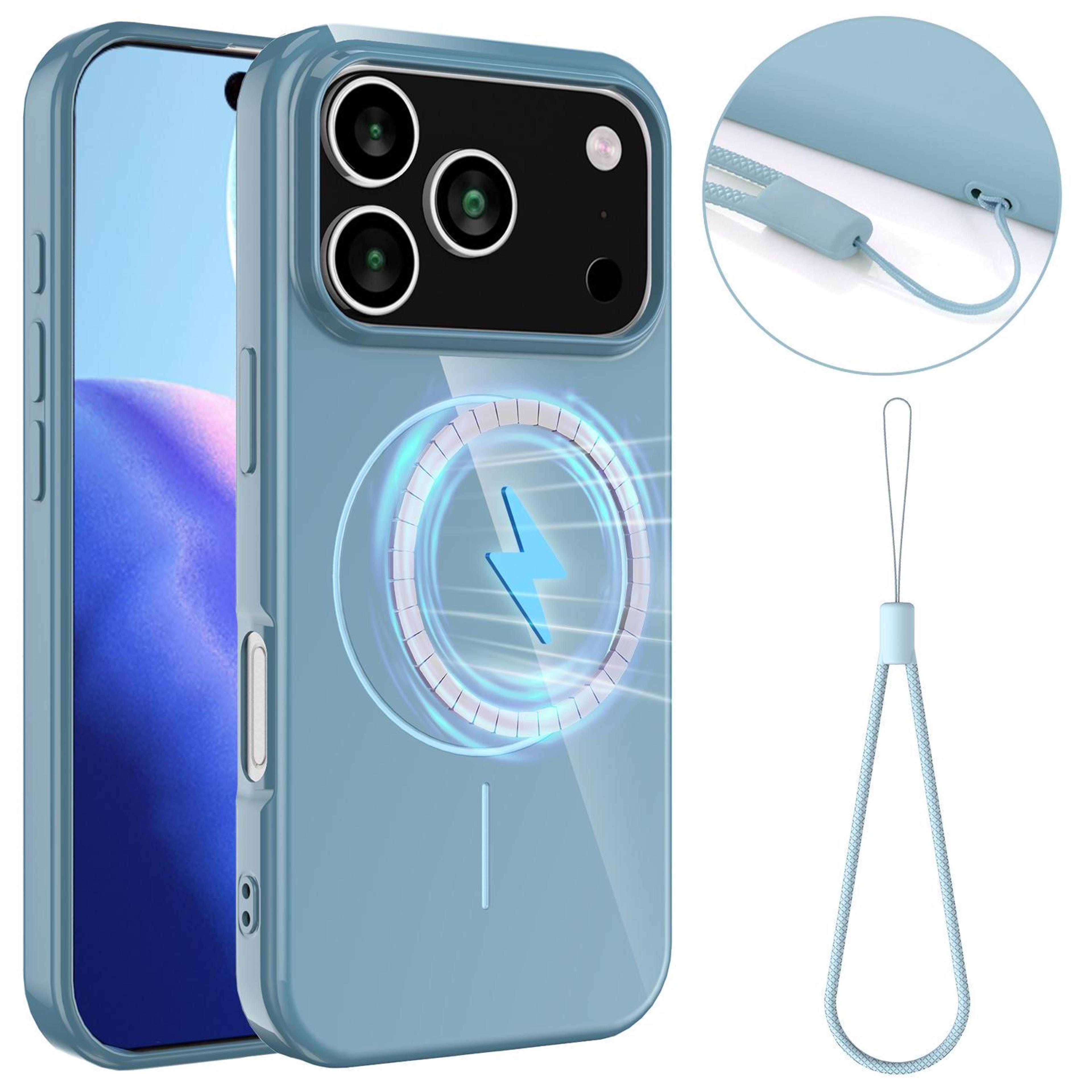 glossy tpu magsafe case for iphone 18 pro with lanyard