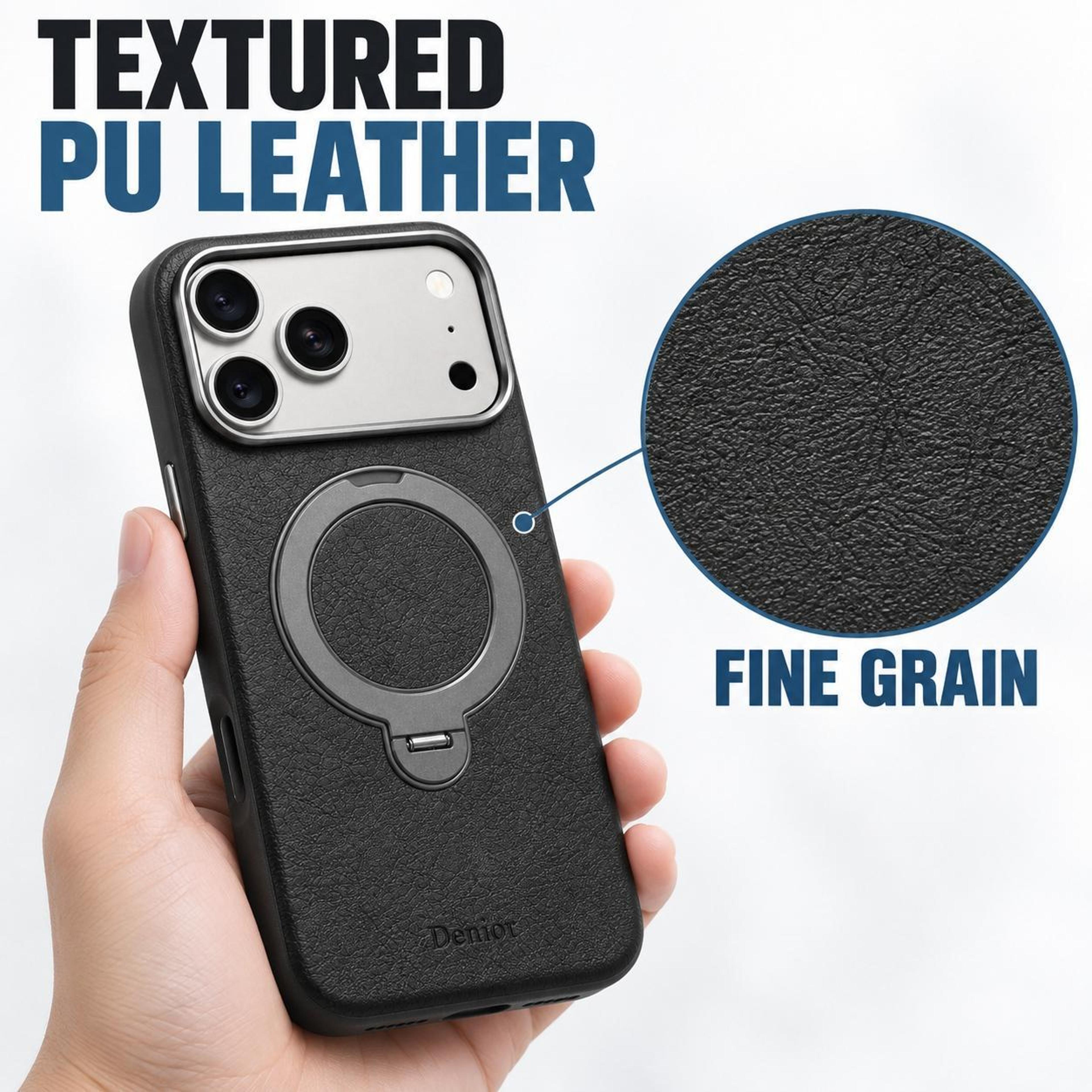 IPhone 18 Pro Max Magnetic Rotating Stand PU Leather Phone Case 4