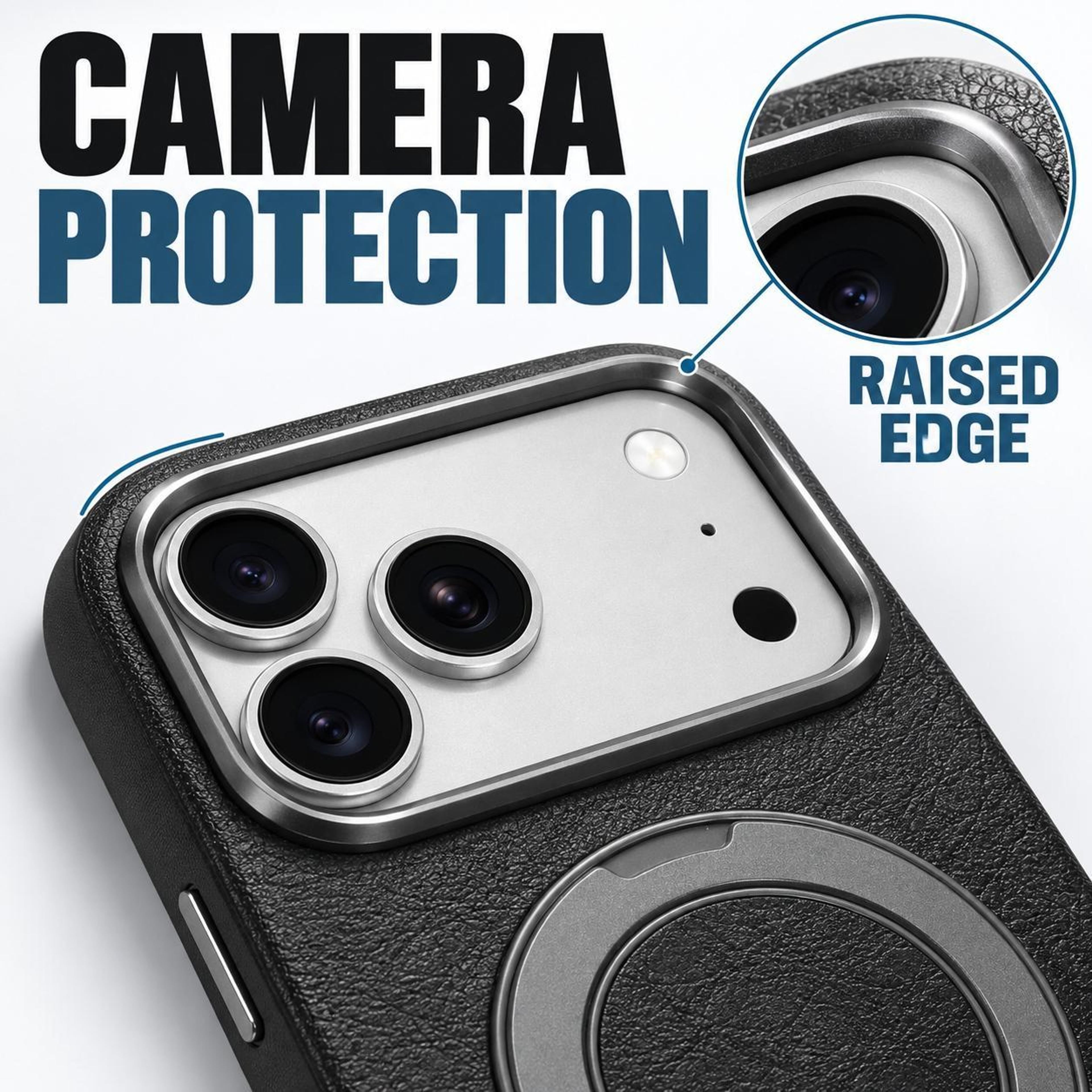 IPhone 18 Pro Max Magnetic Rotating Stand PU Leather Phone Case 5