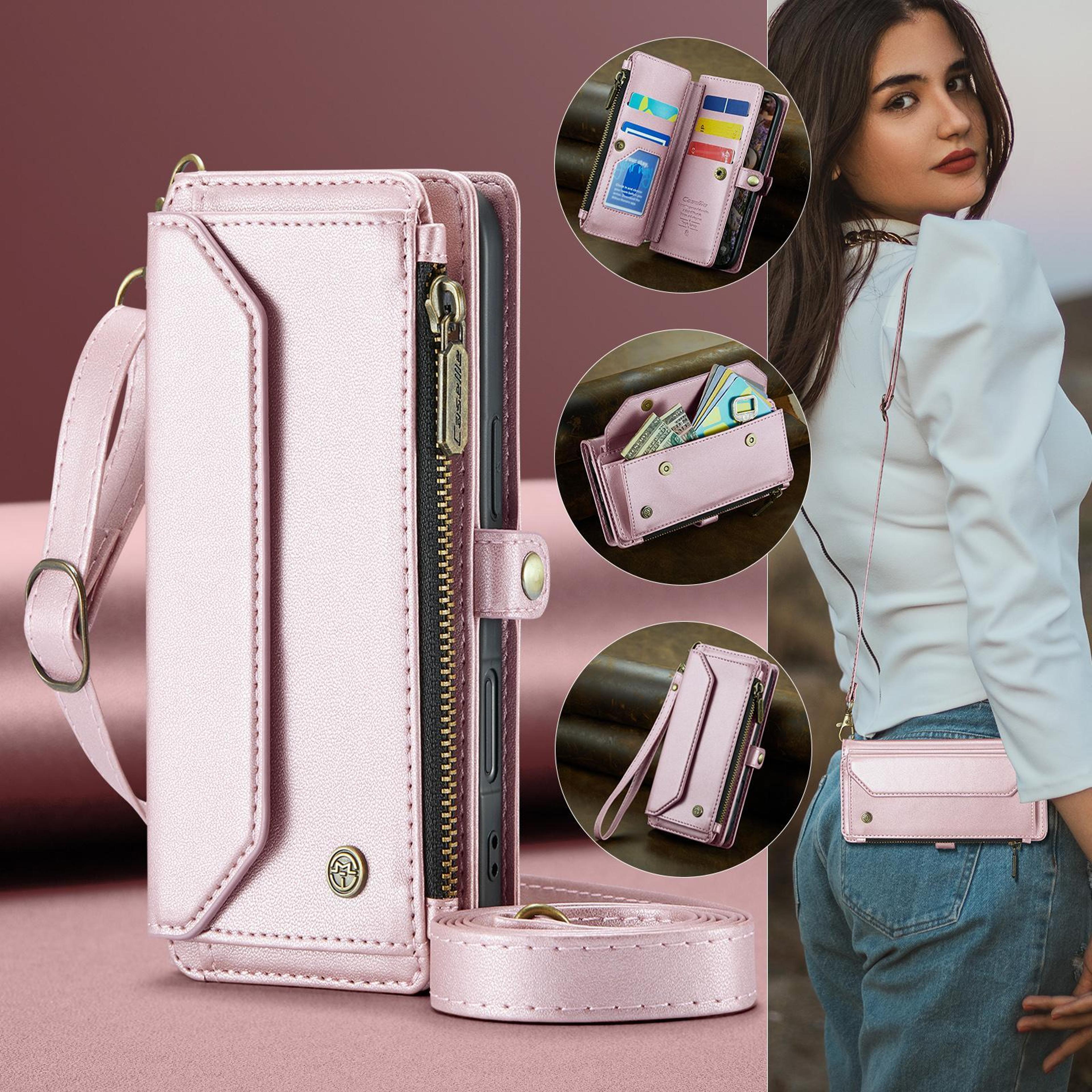 IPhone 18 Pro RFID Wallet Case With Card Slots Zipper Pouch And Straps 4