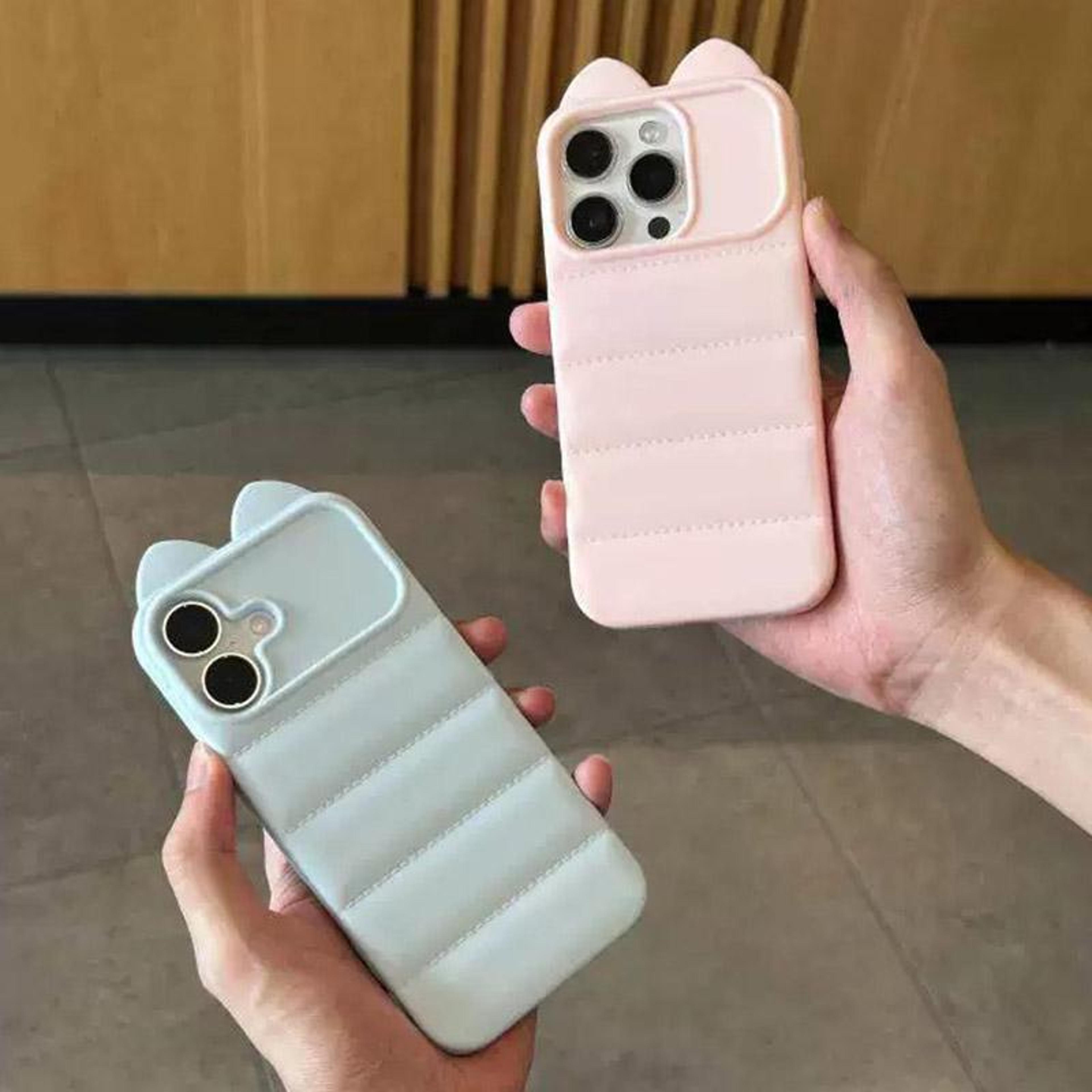3D Cat Ear Silicone Shockproof Case For IPhone 18 Pro Max 4