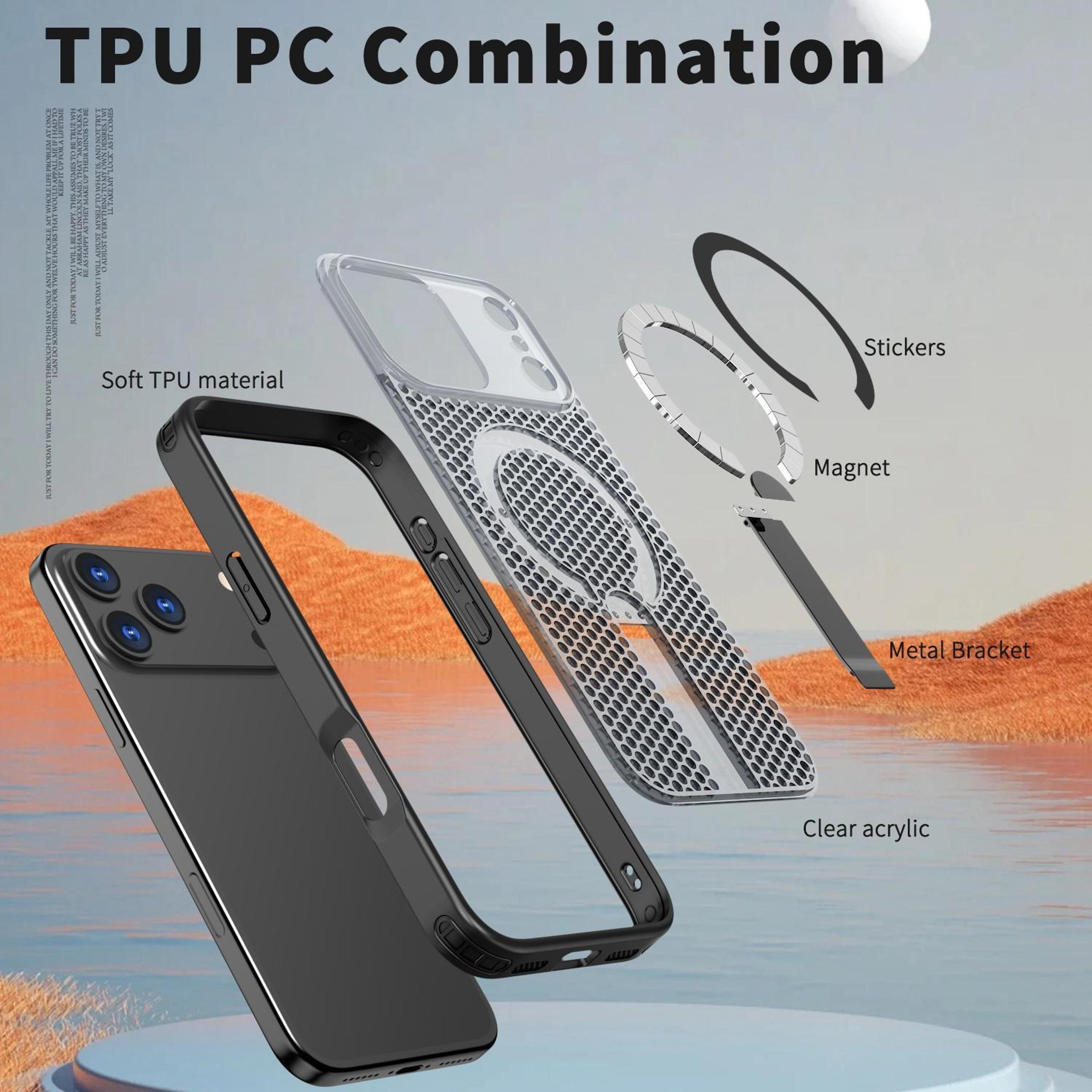 18 Pro Magnetic Wireless Charging Phone Case With Kickstand 4