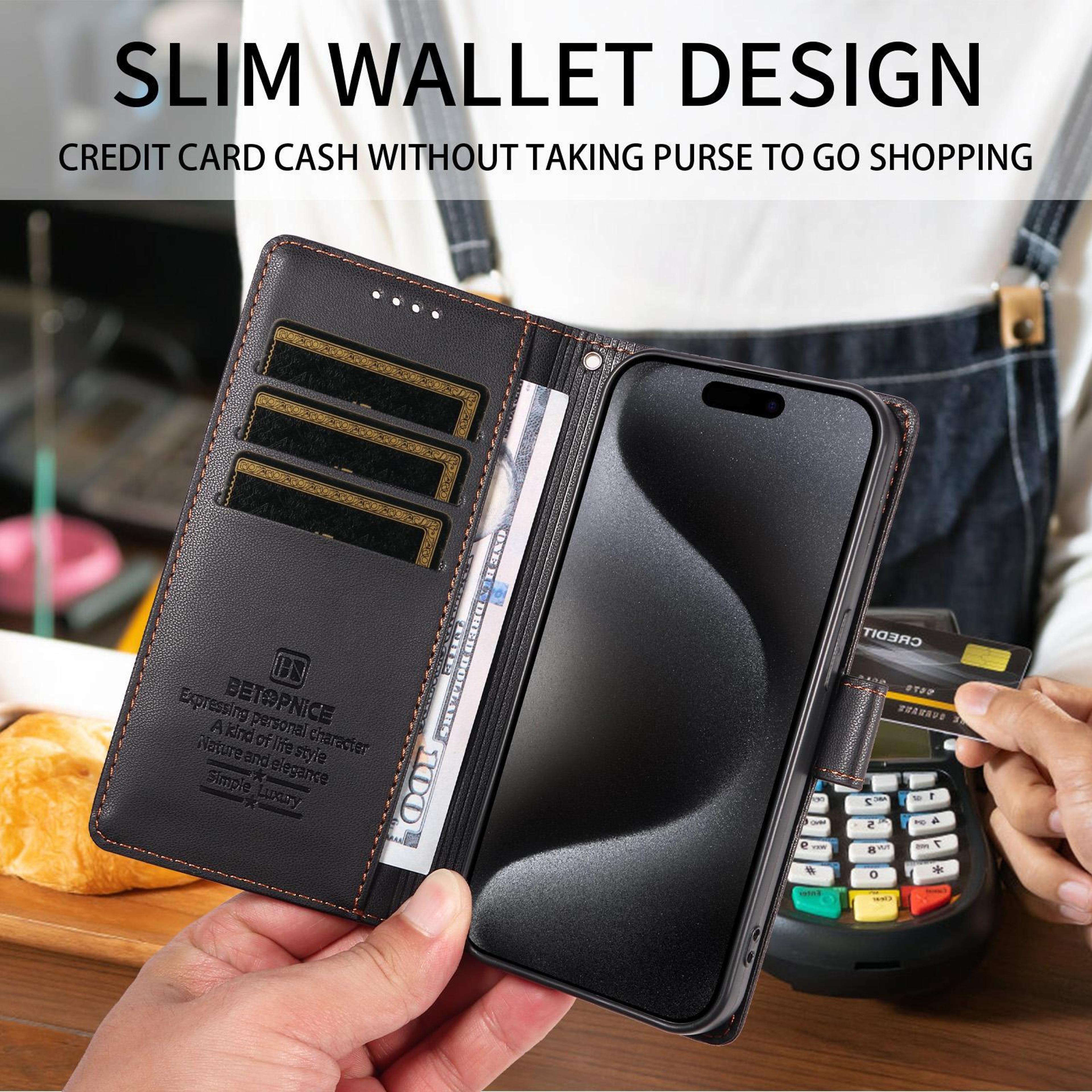 IPhone 18 Pro Max RFID Wallet Case With Card Holder Stand And Hand Strap 2