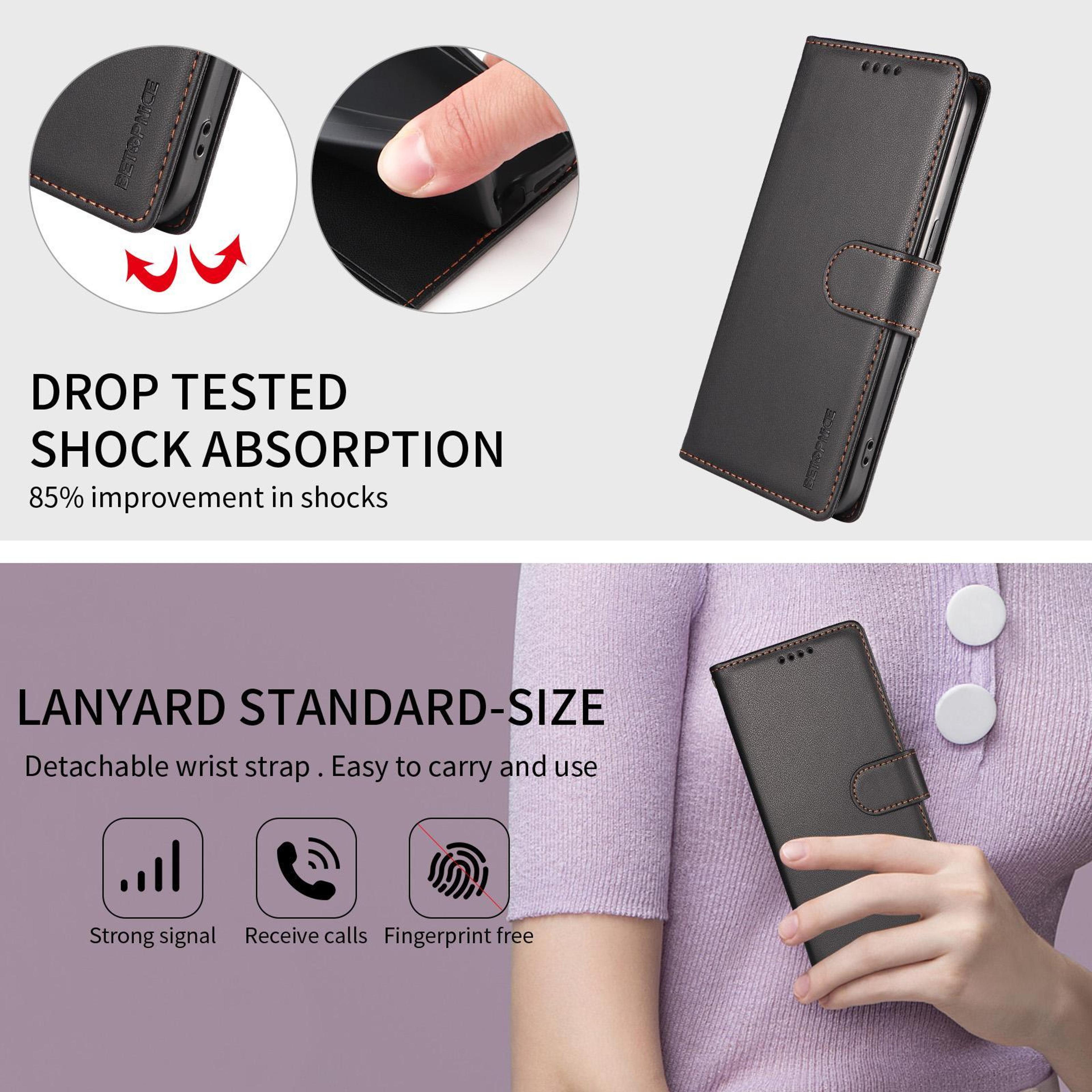 IPhone 18 Pro Max RFID Wallet Case With Card Holder Stand And Hand Strap 8