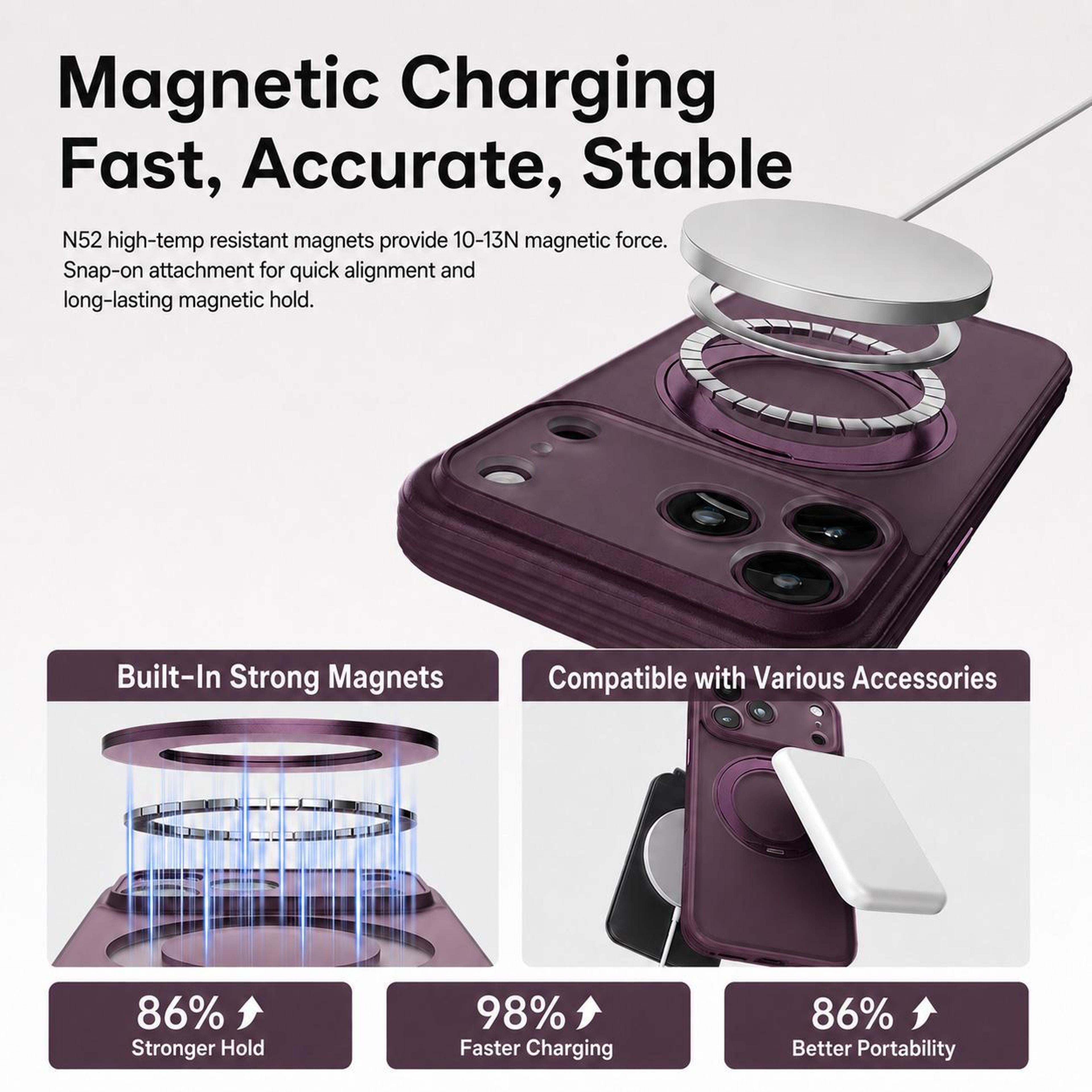 18 Pro Magnetic Shockproof Phone Case With 360 Rotating Ring Stand 12