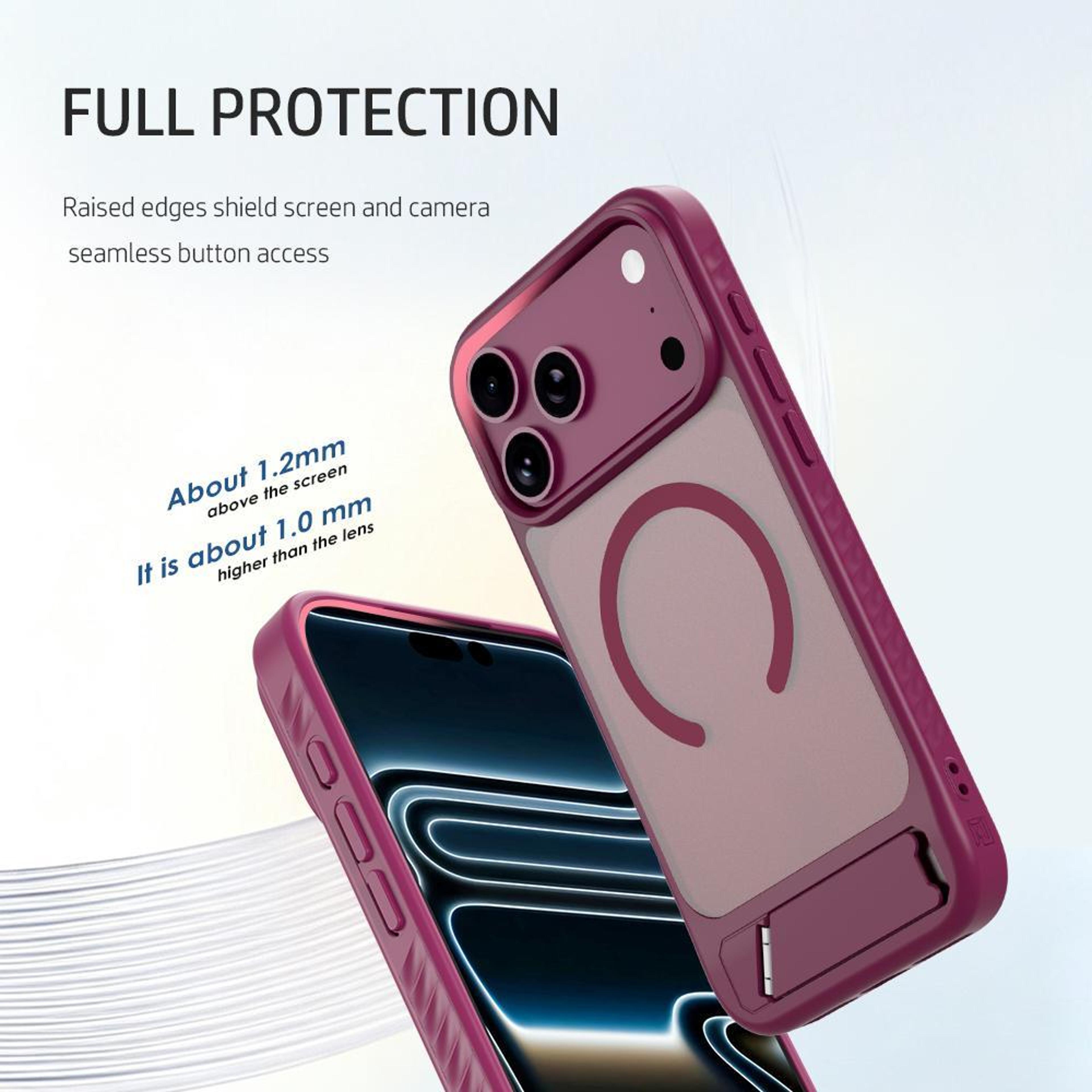 IPhone 18 Pro Magnetic Phone Case With Hidden Adjustable Kickstand And Drop Protection 13