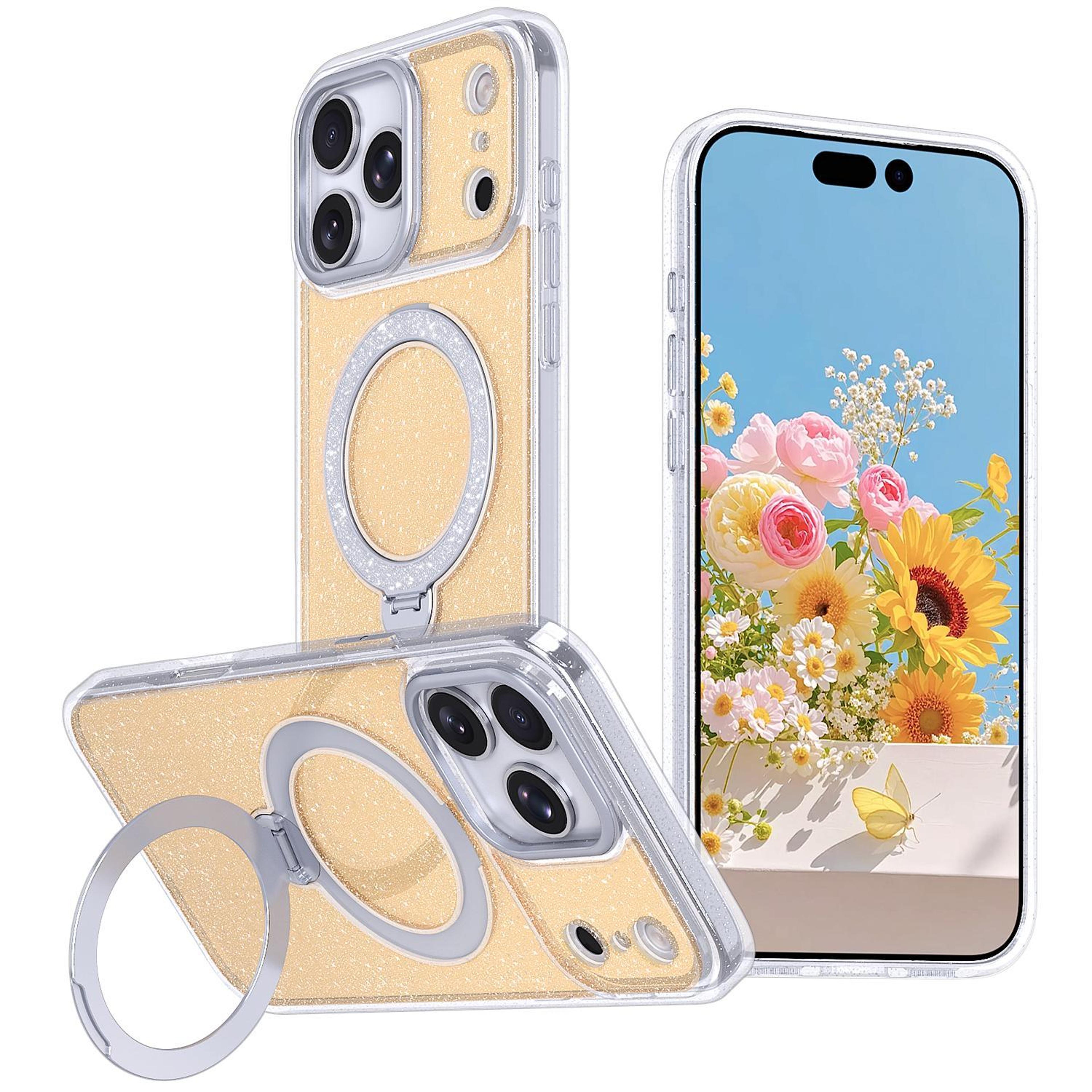 IPhone 18 Pro Max Starry Glitter Magnetic Case With 360 Rotating Stand 0