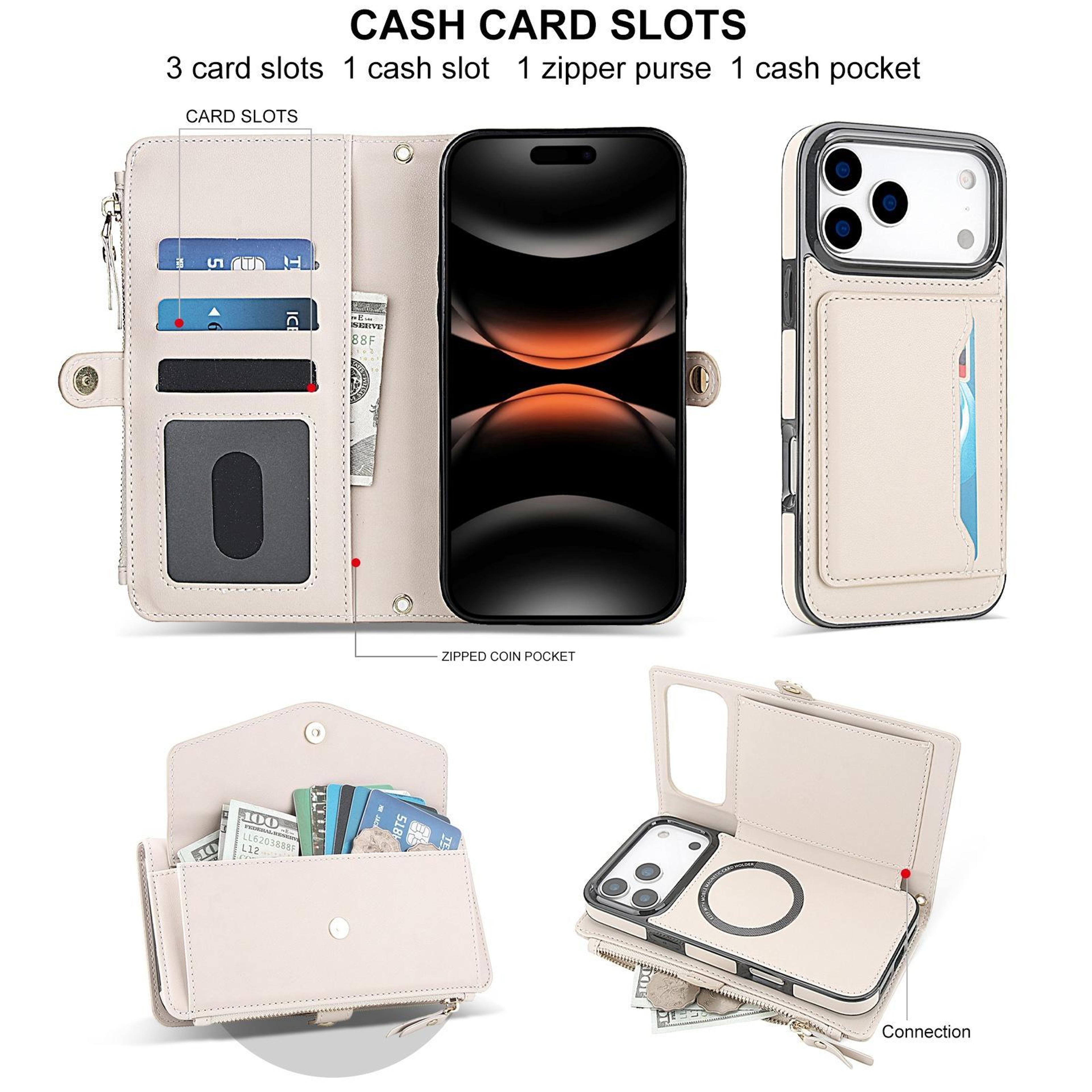 IPhone 18 Pro Max Detachable Leather Wallet Case With Lanyard And Magnetic Ring 3