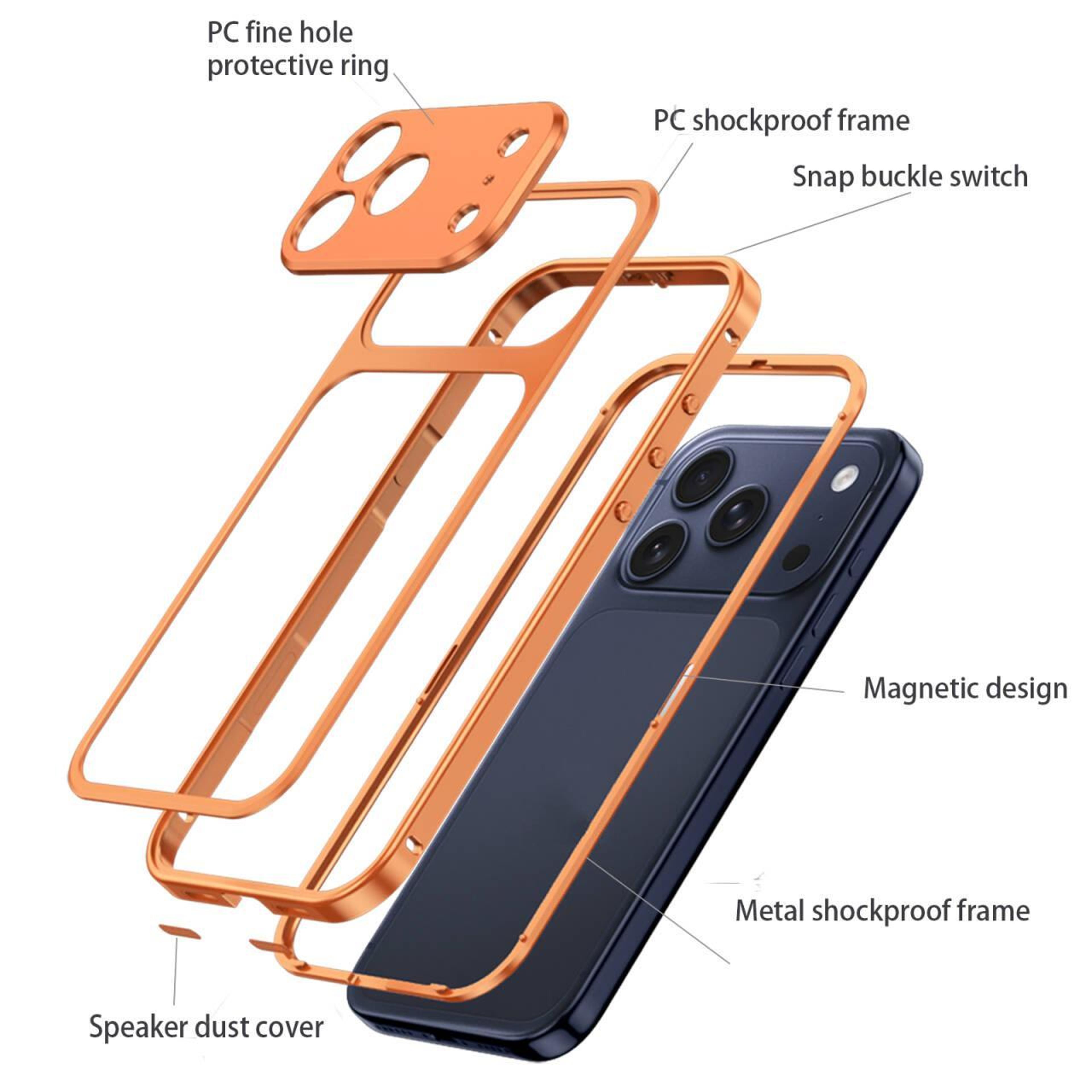 IPhone 18 Pro Aluminum Alloy Metal Frame Case With Cooling Backplate And Quick Release Buckle 4