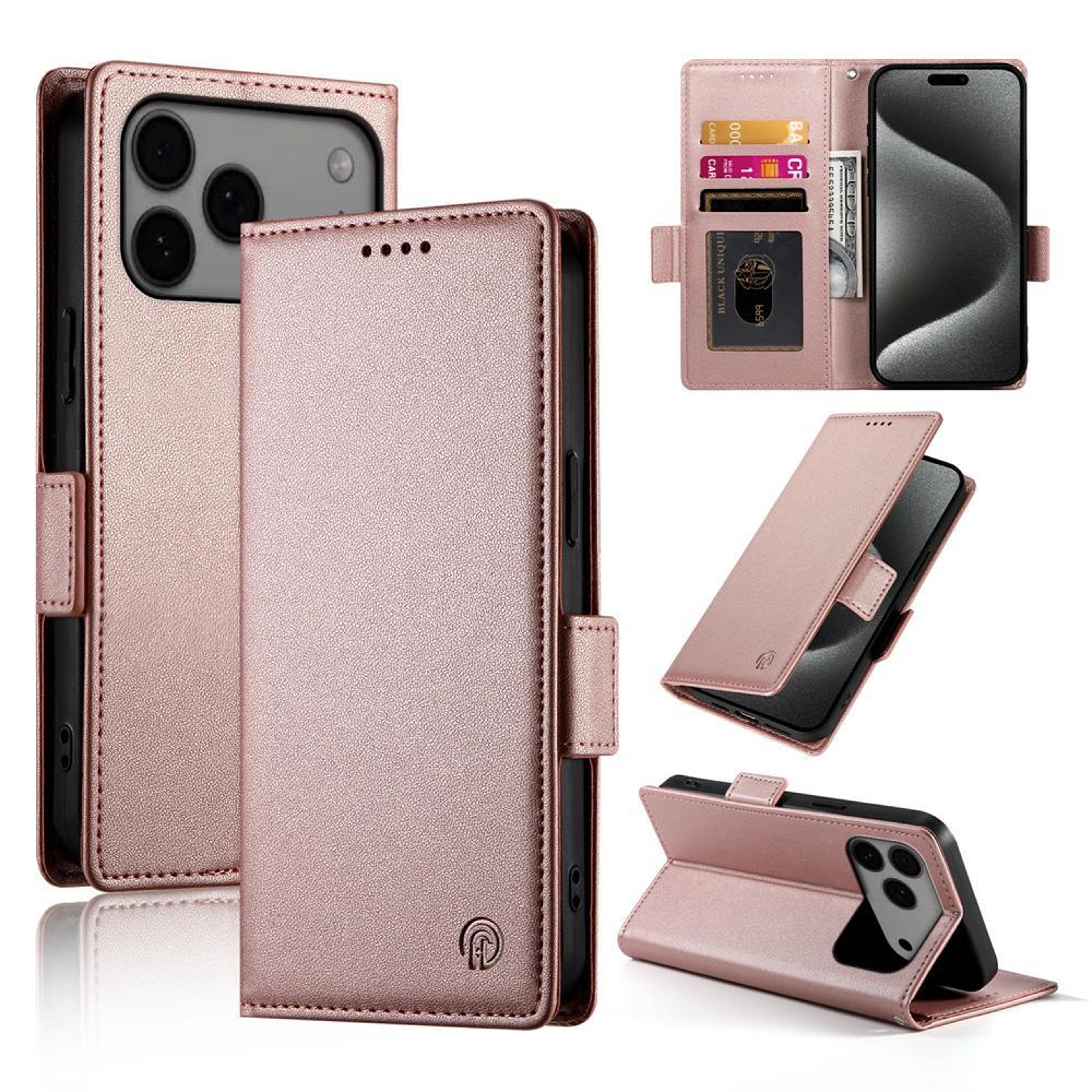 Frosted Leather Flip Case For IPhone 18 Pro Max With Side Buckle And Card Holder 0