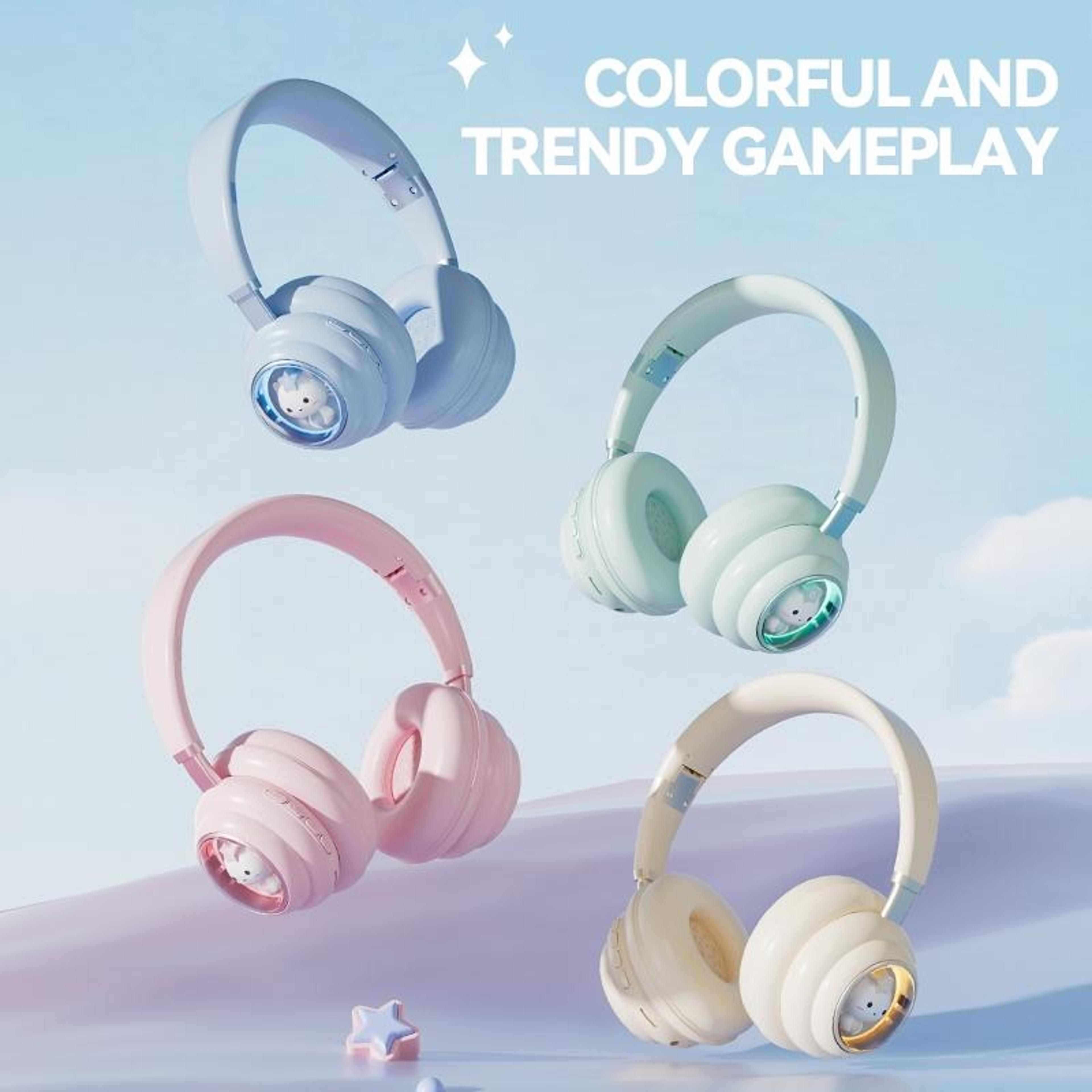 KE30 RGB Wireless Bluetooth Headset For Kids Foldable Over Ear Headphones 1