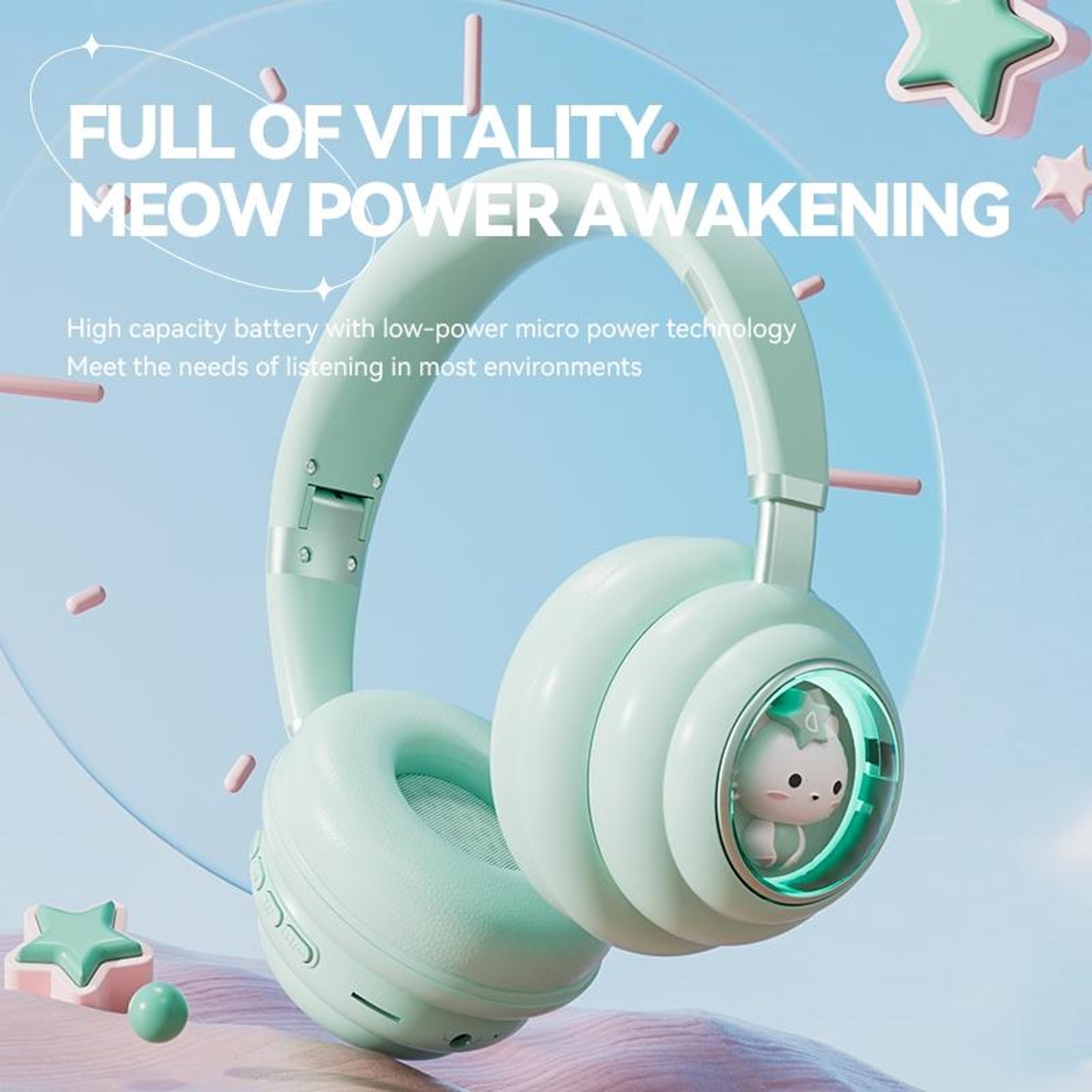 KE30 RGB Wireless Bluetooth Headset For Kids Foldable Over Ear Headphones 9