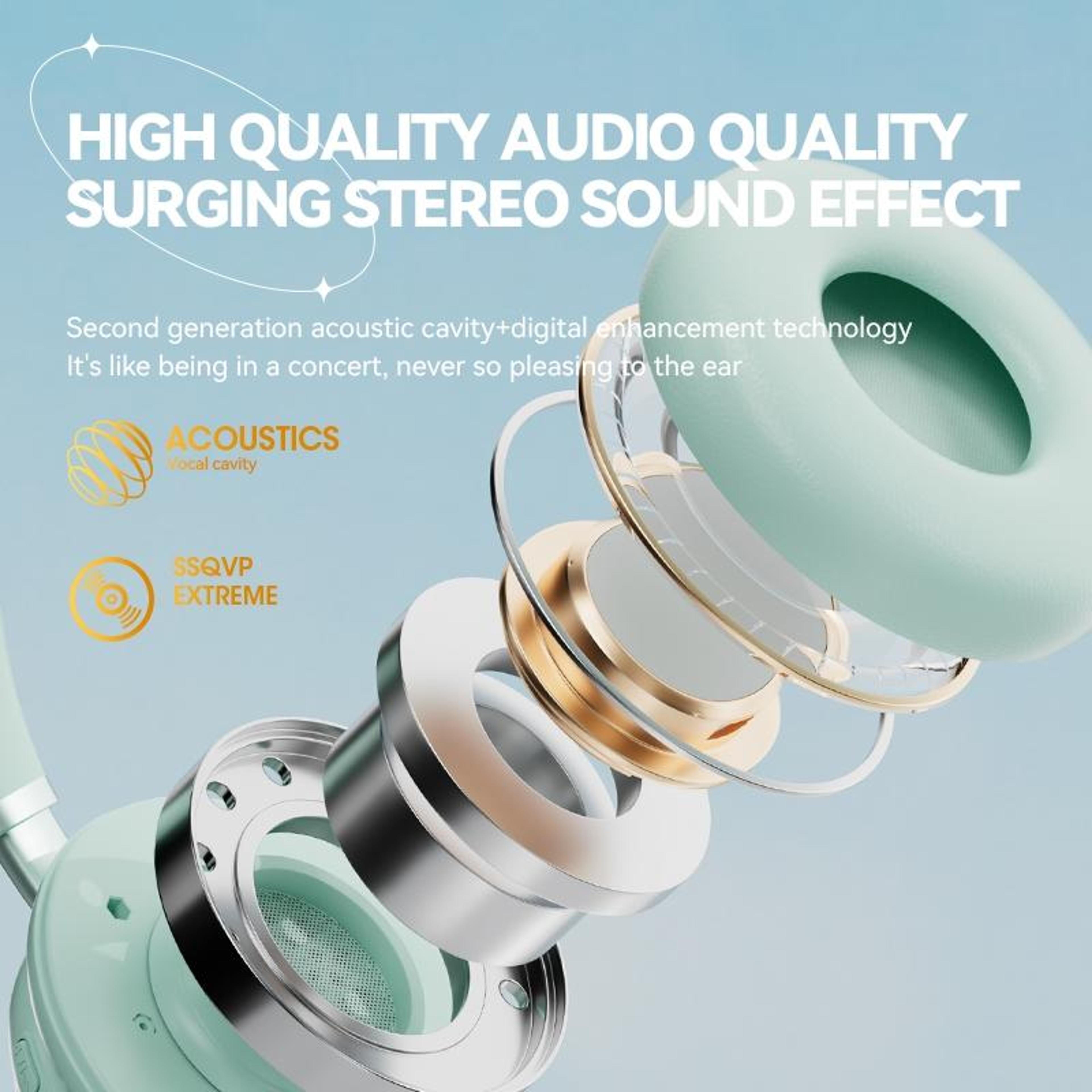 KE30 RGB Wireless Bluetooth Headset For Kids Foldable Over Ear Headphones 11