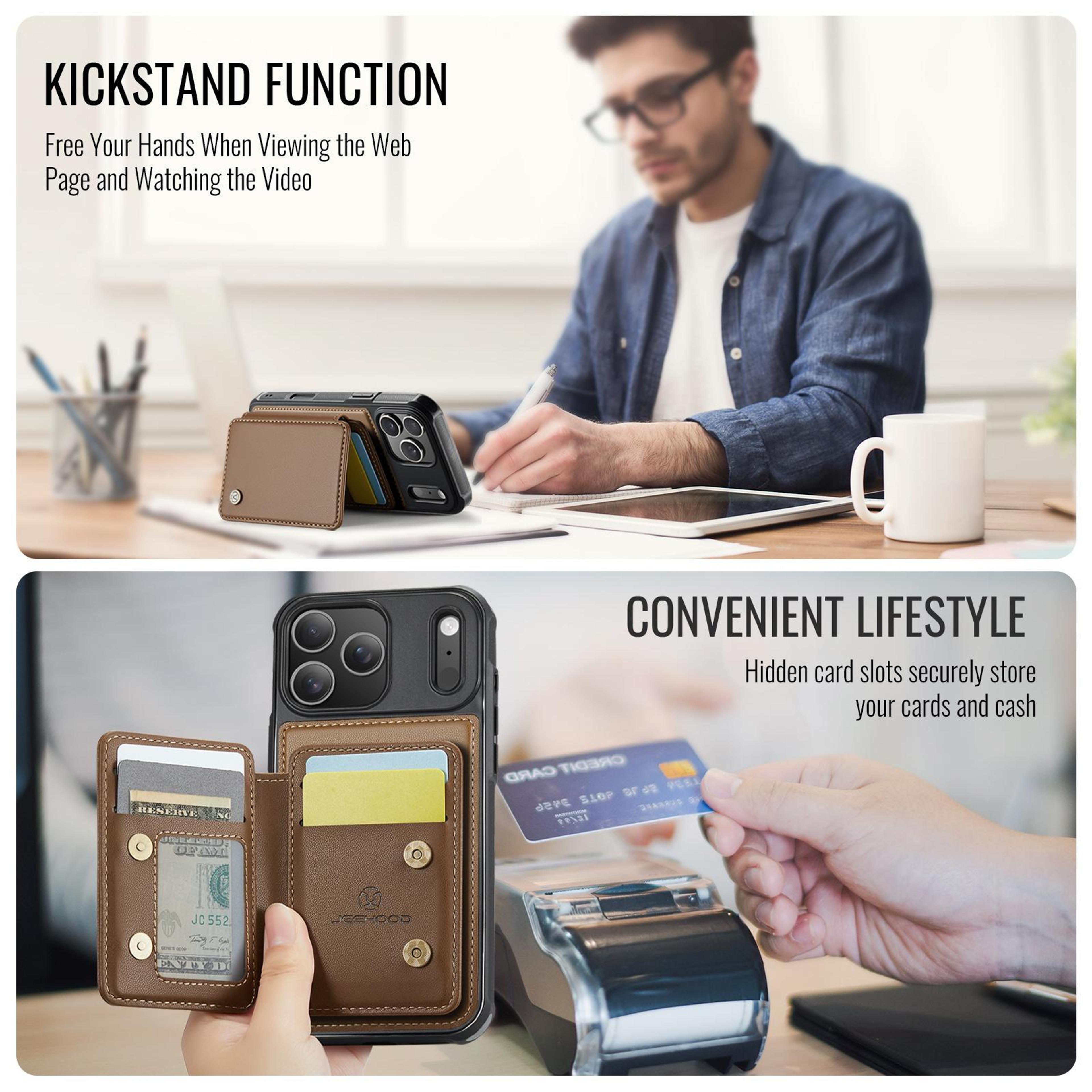 IPhone 18 Pro Magnetic Business Style Phone Case With RFID Blocking Card Holder 4