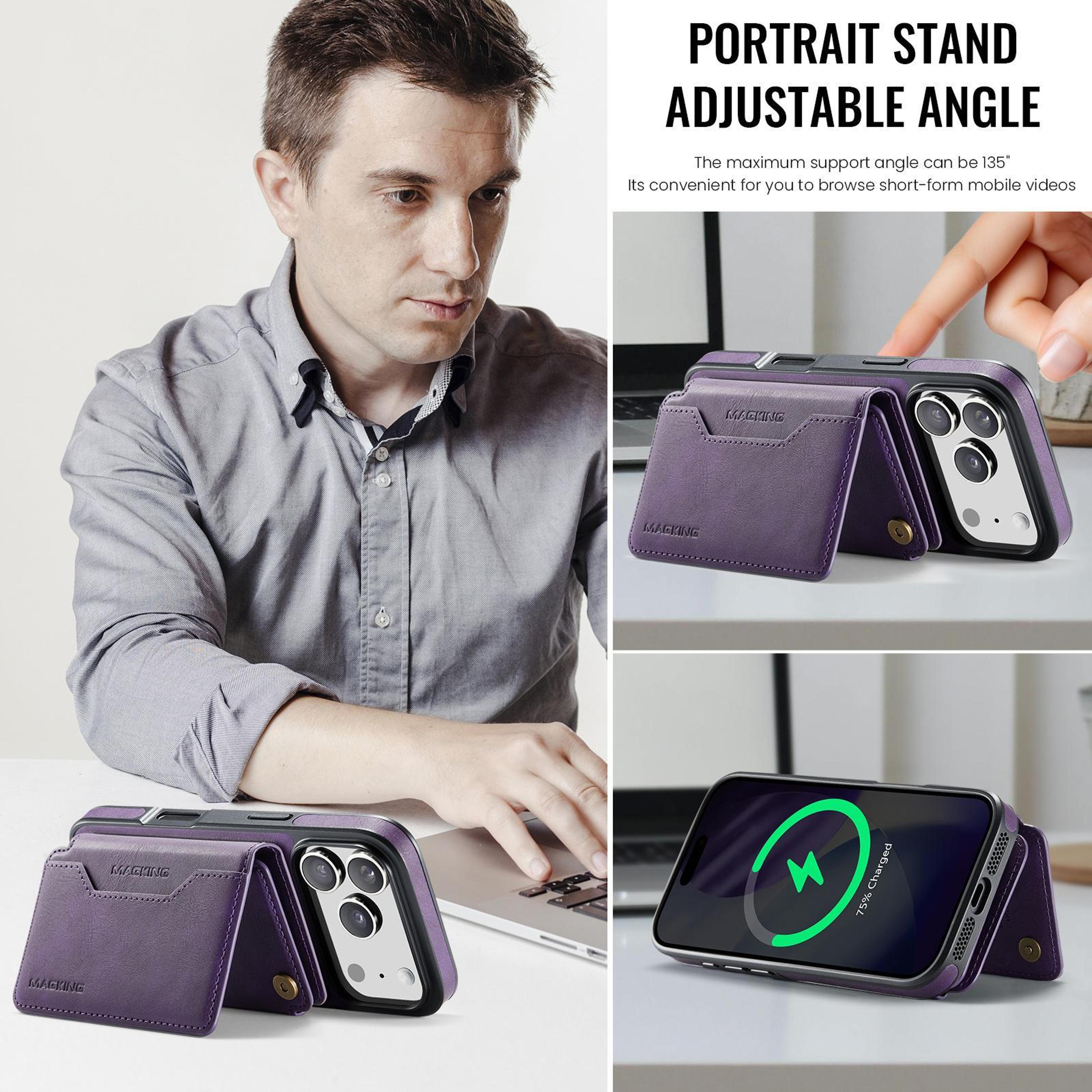 Detachable MagSafe Wallet Phone Case For IPhone 18 Pro Trifold Card Holder Cover 6