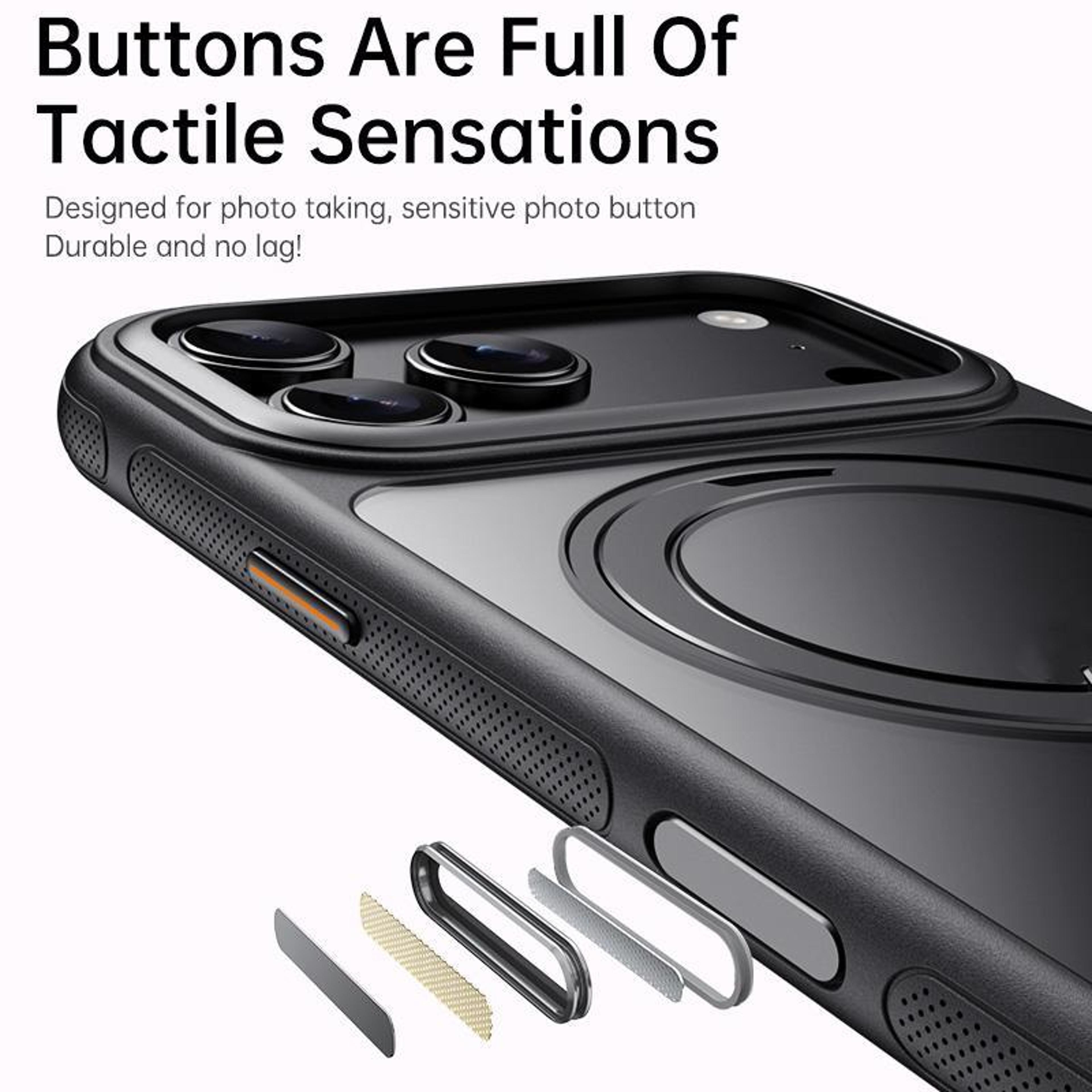 IPhone 18 Pro Gear Style Stress Relief 360 Rotation Ring Holder MagSafe Phone Case 3