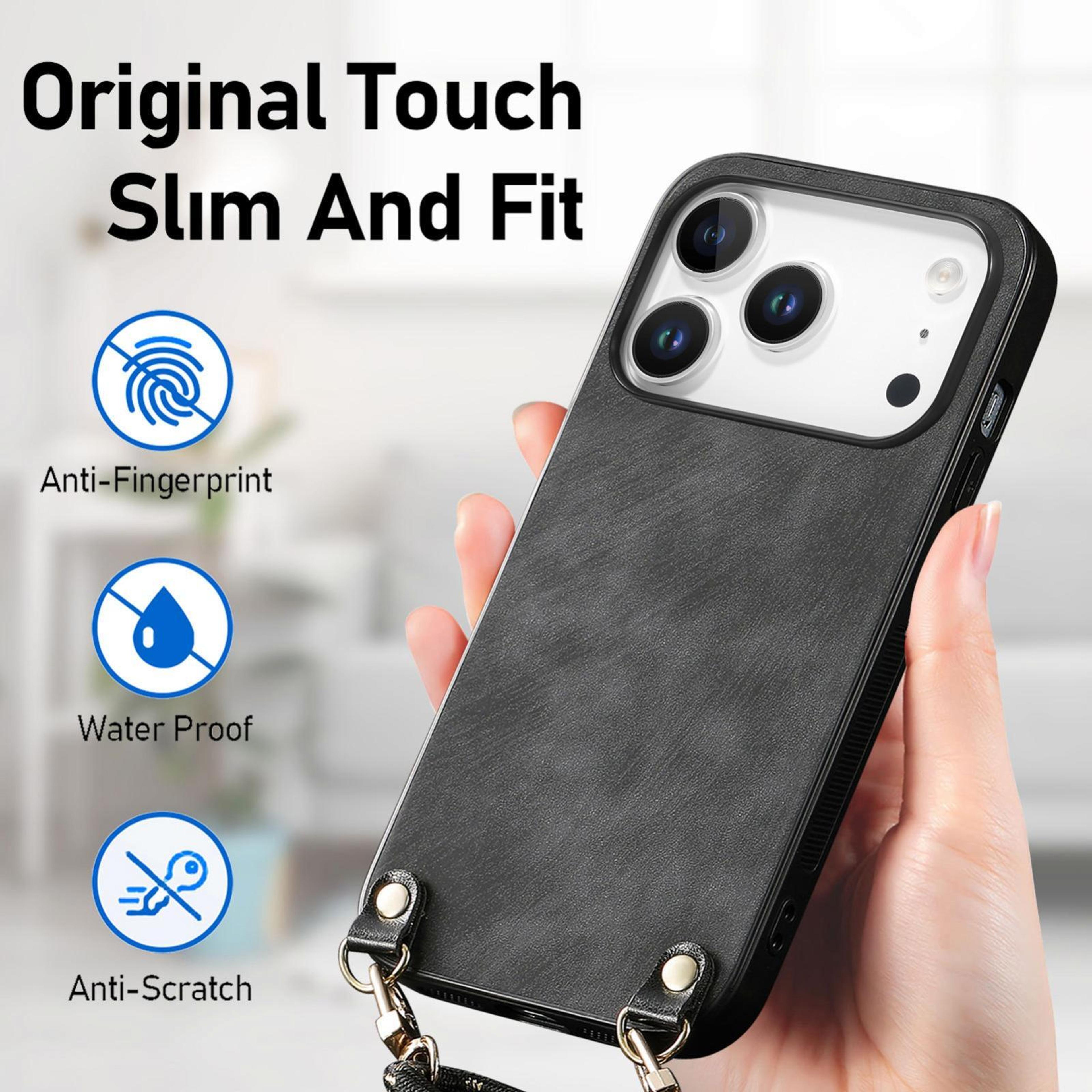 IPhone 18 Pro Vintage Leather Phone Case With Crossbody Strap 4