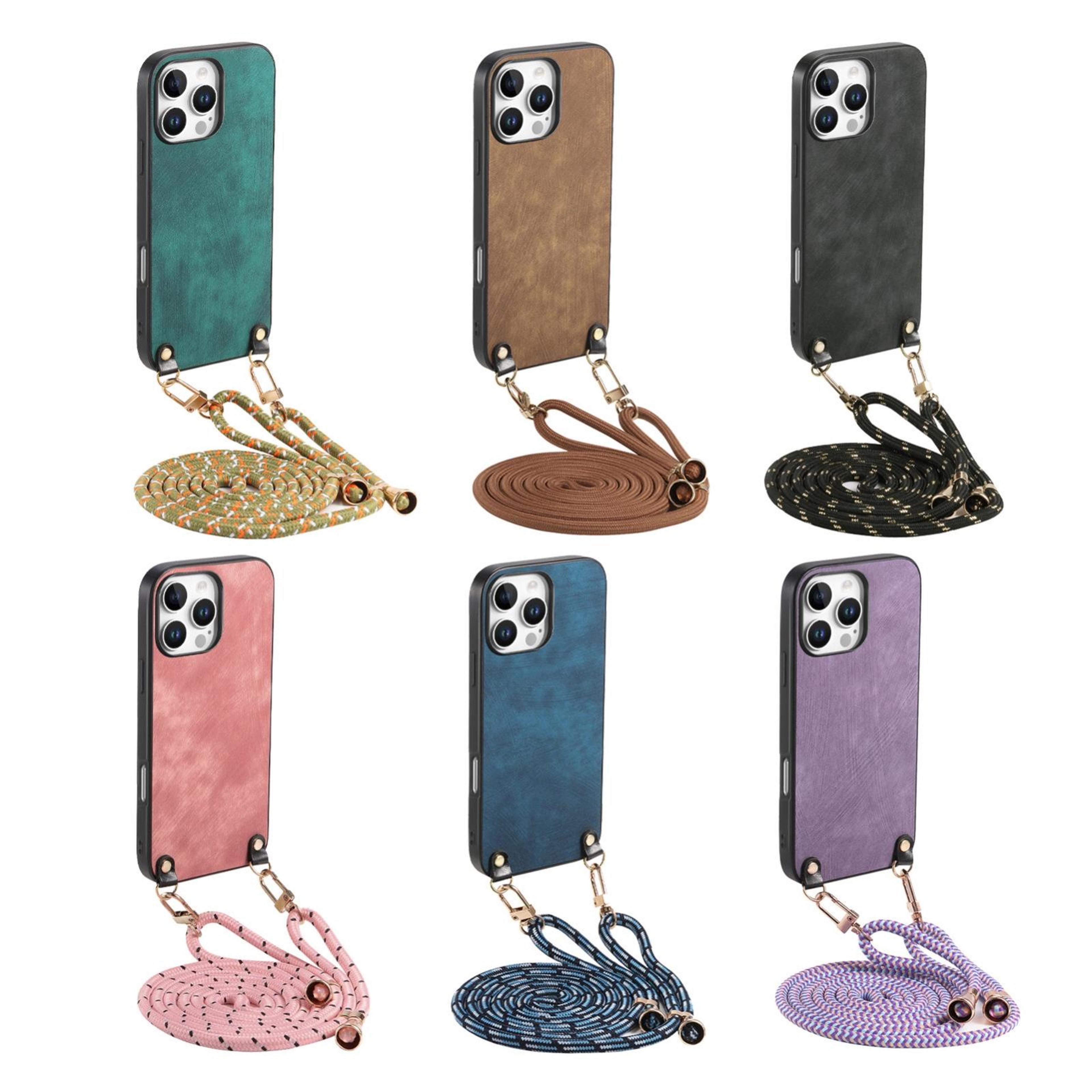 IPhone 18 Pro Vintage Leather Phone Case With Crossbody Strap 7