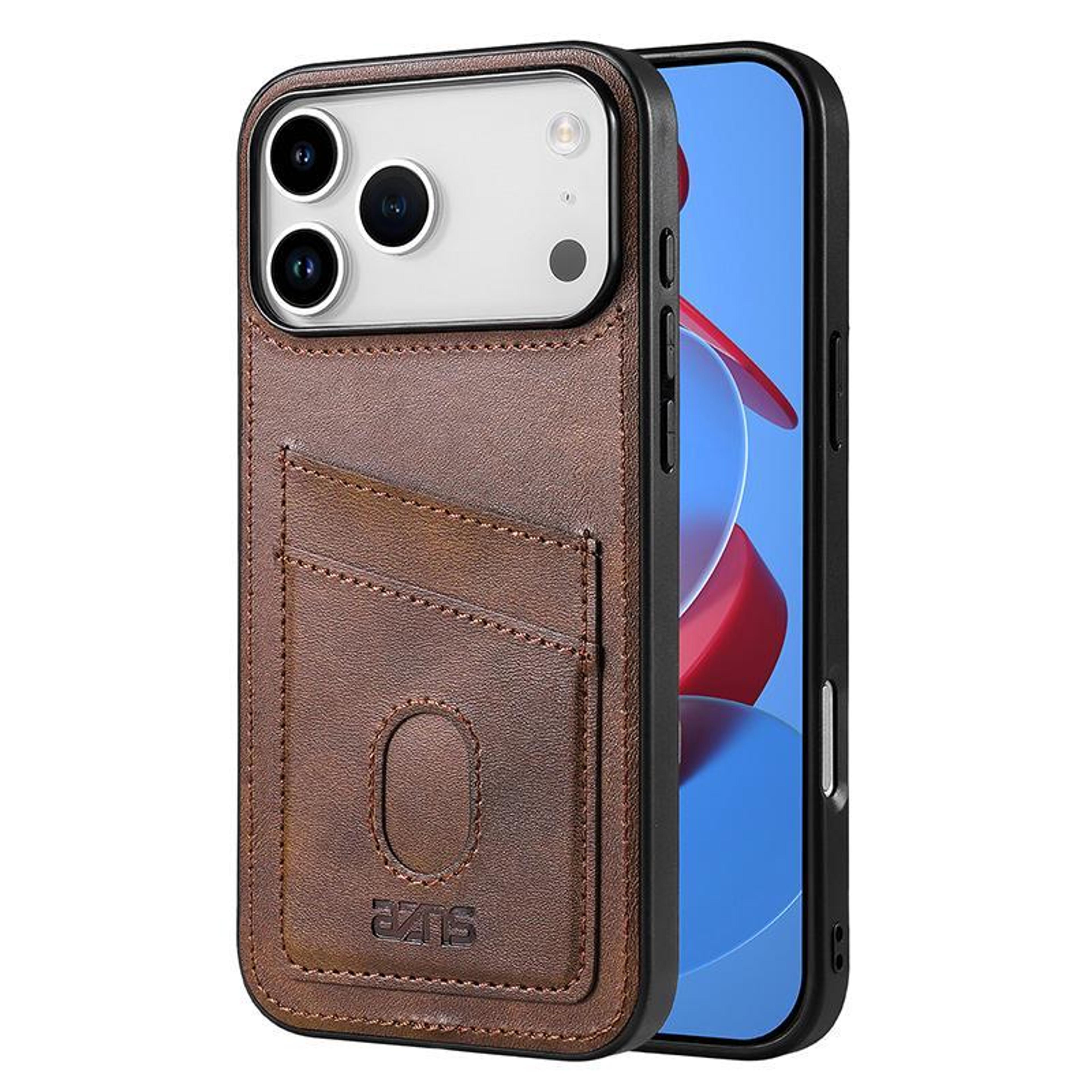 iphone 18 pro leather card holder case with dual card slots – azns k1 series