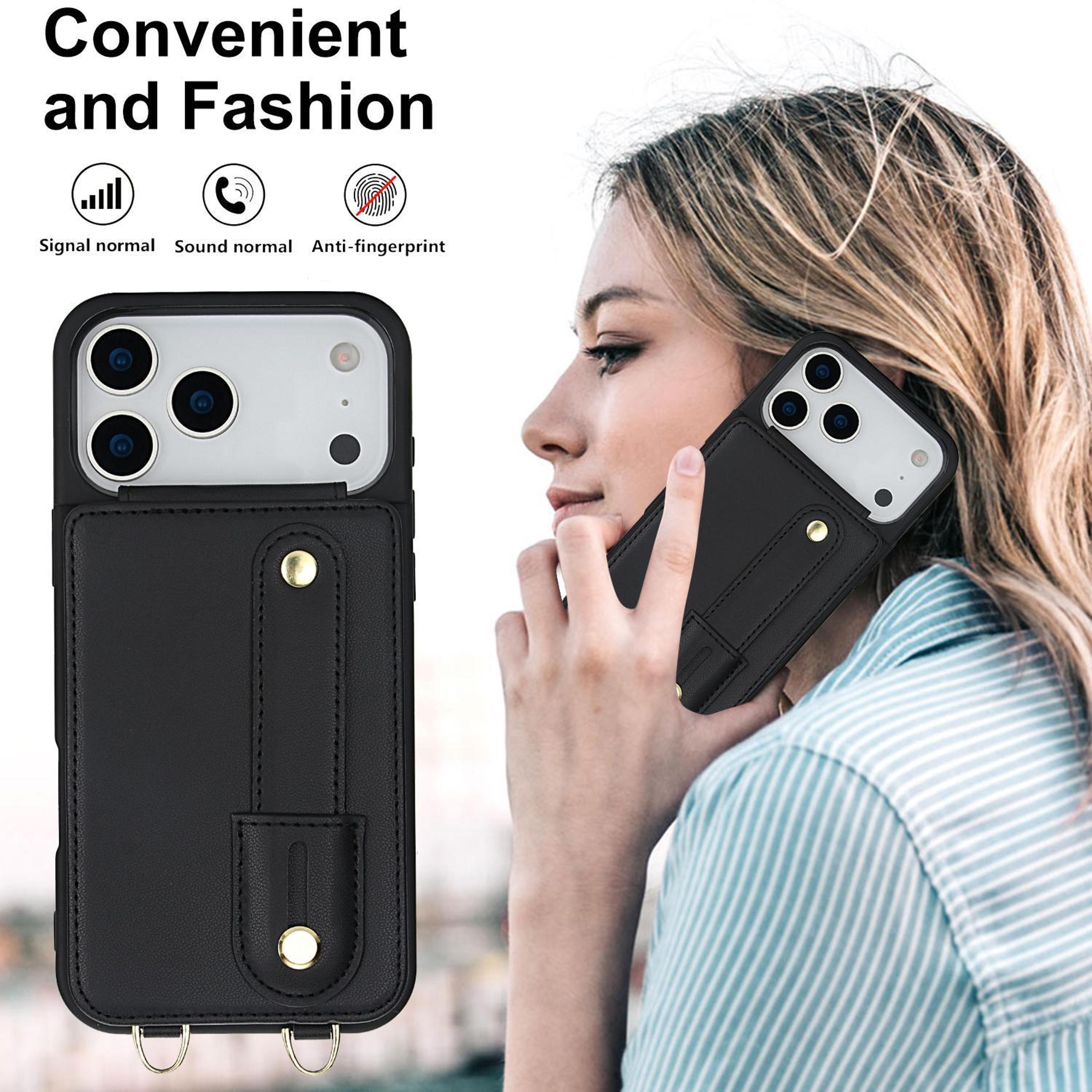 IPhone 18 Pro Max Flip Wallet Case With Wristband Stand And Crossbody Lanyard 4