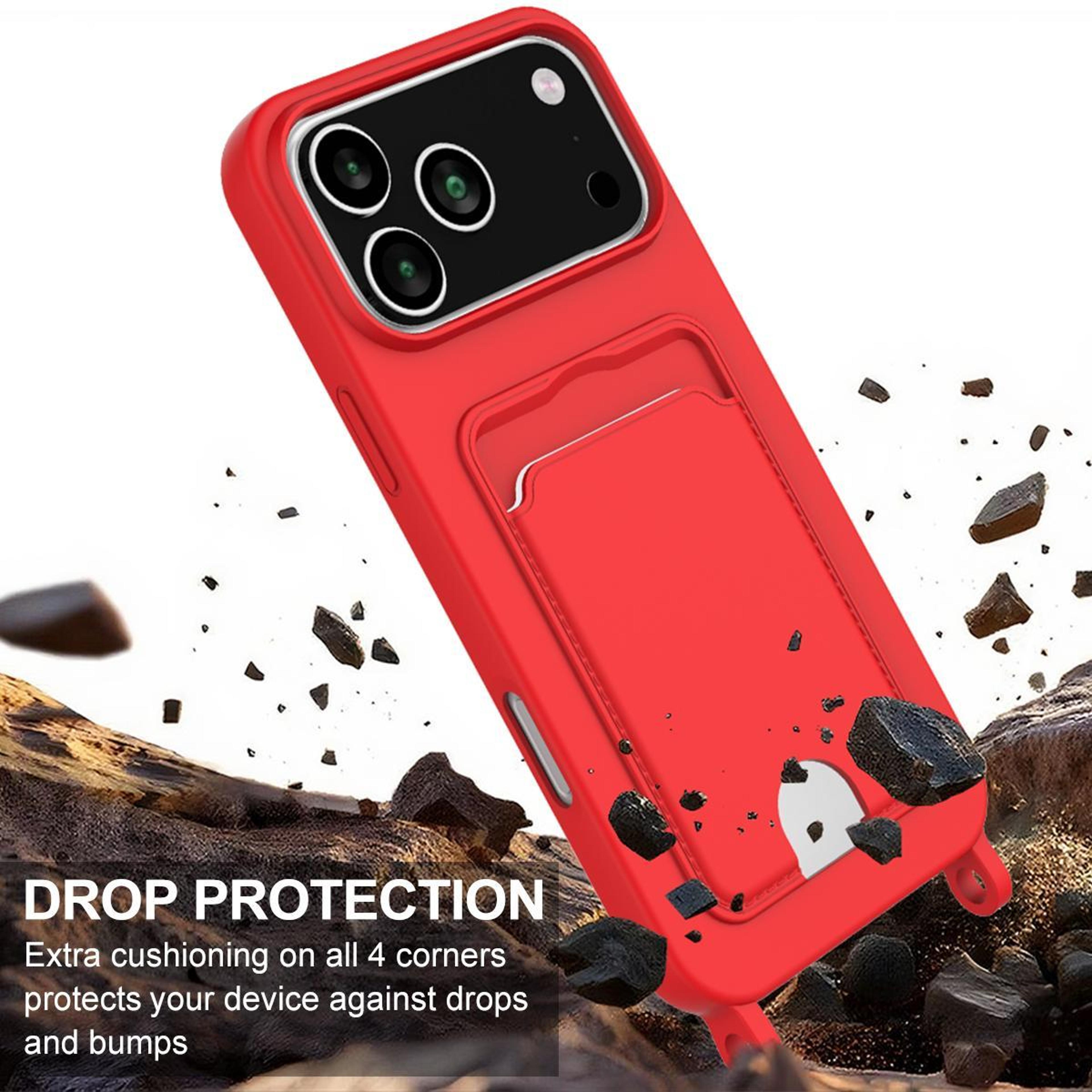 IPhone 18 Pro Card Holder Case With Sliding Camera Cover And Short Lanyard 4