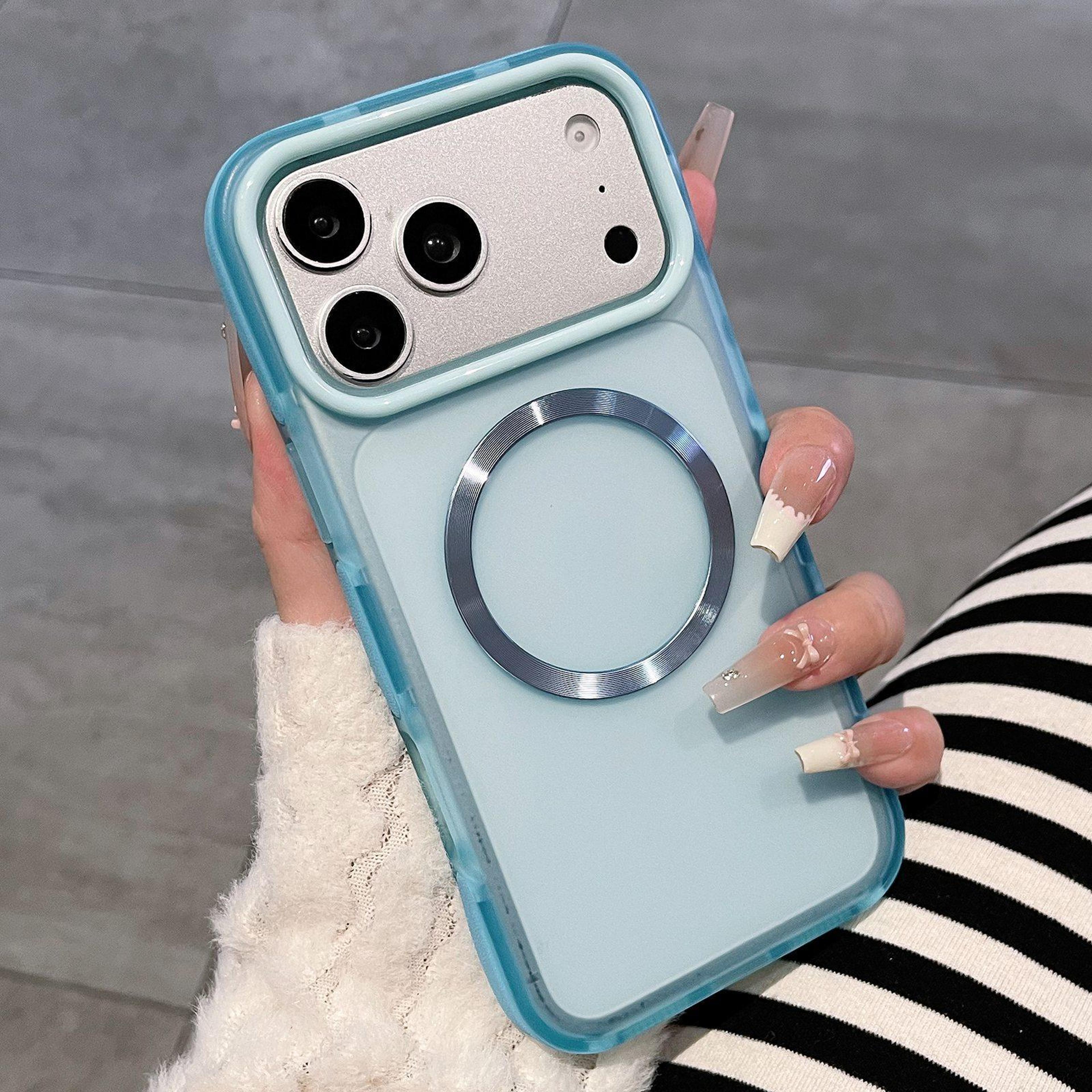 iphone 18 pro magnetic case with dual-color translucent matte finish