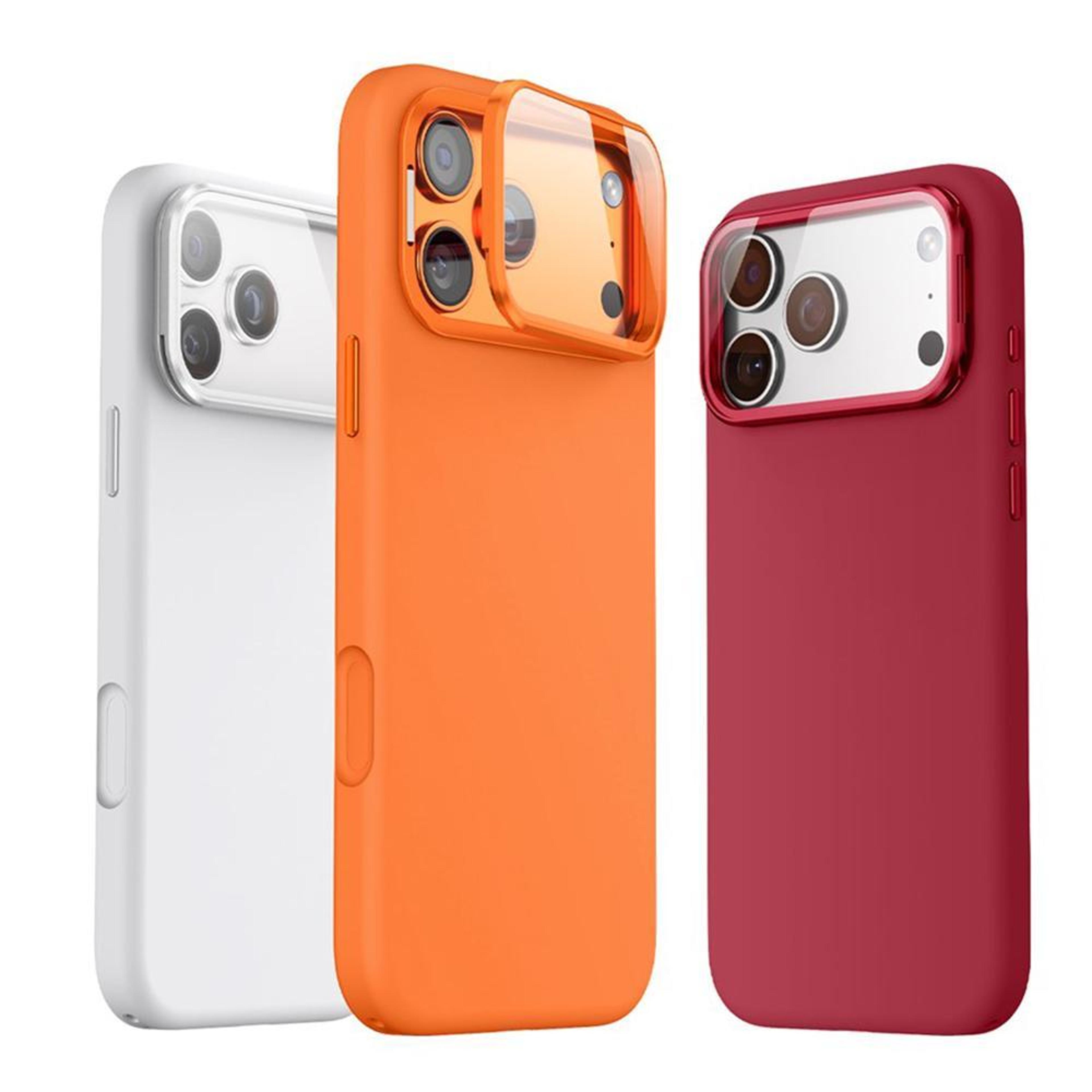 IPhone 18 Pro Magnetic Silicone Case With Camera Lens Cover And Kickstand 1