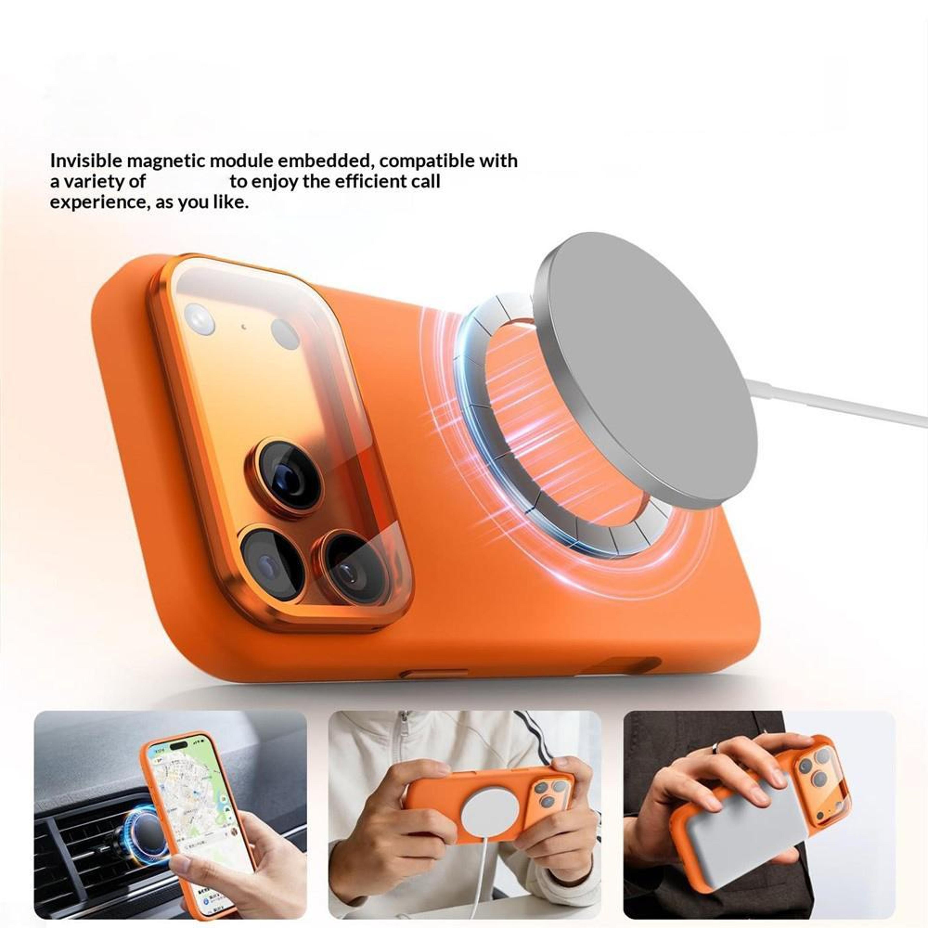 IPhone 18 Pro Magnetic Silicone Case With Camera Lens Cover And Kickstand 3