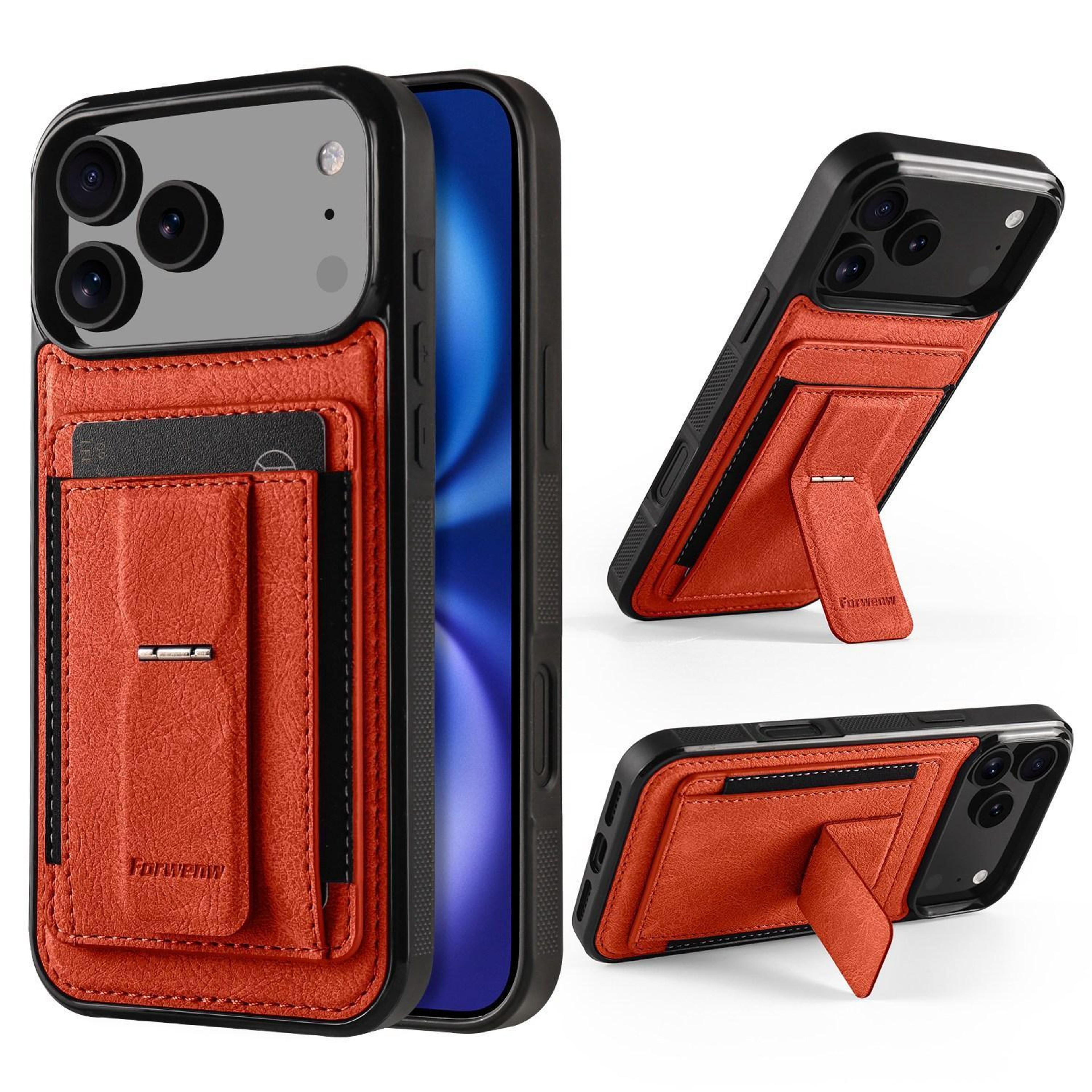iphone 18 pro wallet case with card holder and stand pu leather and tpu