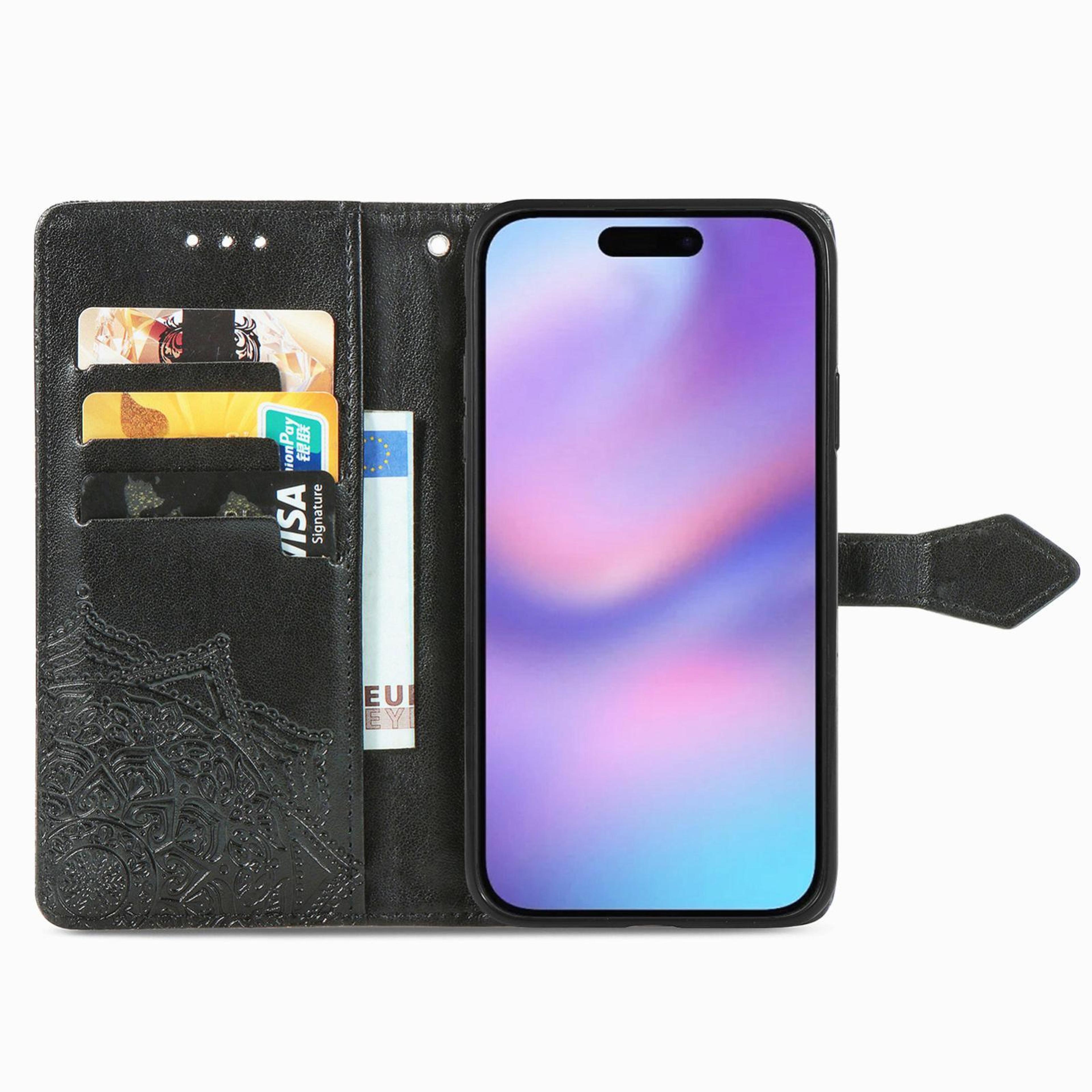 IPhone 18 Pro Mandala Flower Embossed Wallet Case With Card Slot And Stand 2