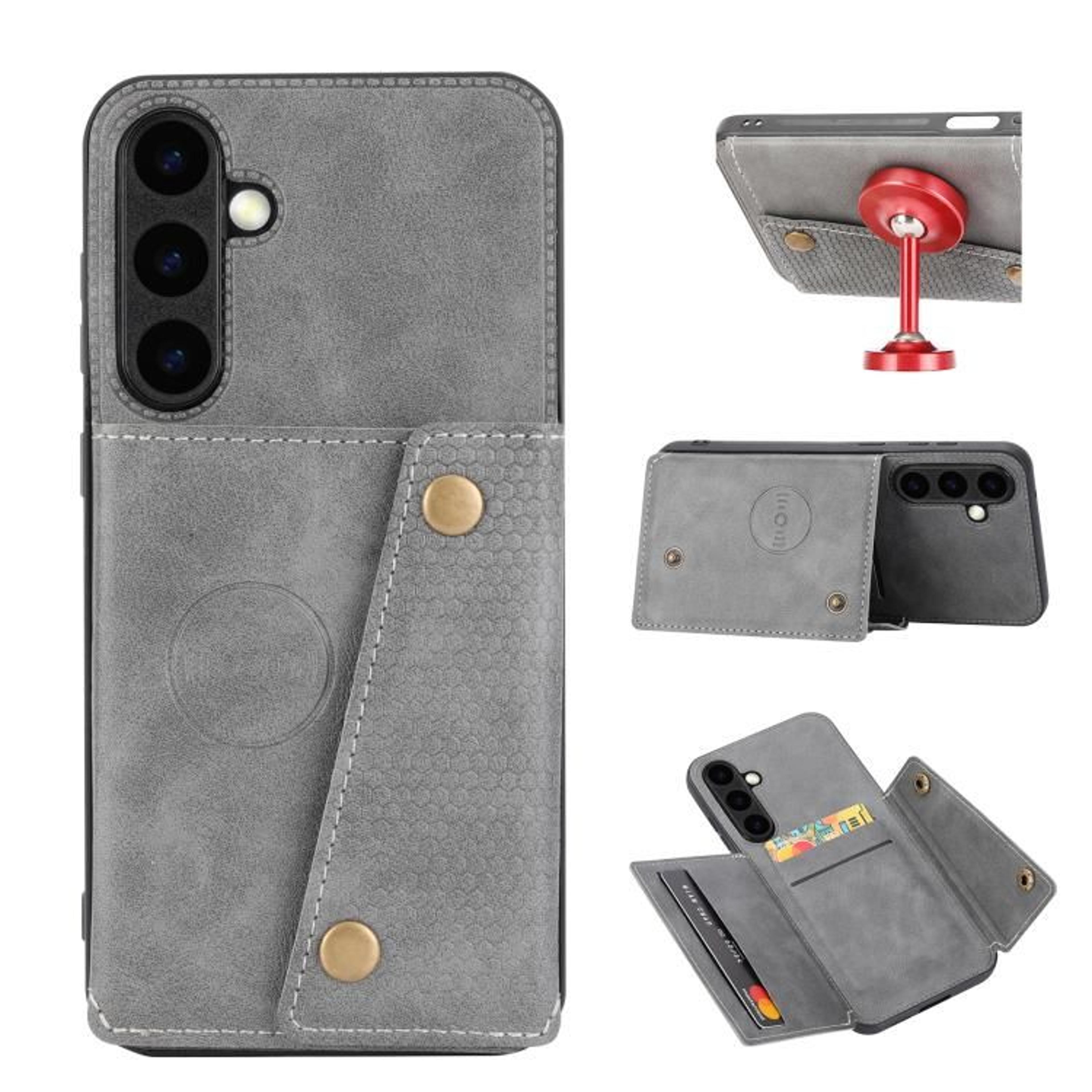 Galaxy S26 FE 5G Wallet Case Magnetic Double Buckle Card Holder With Stand 8