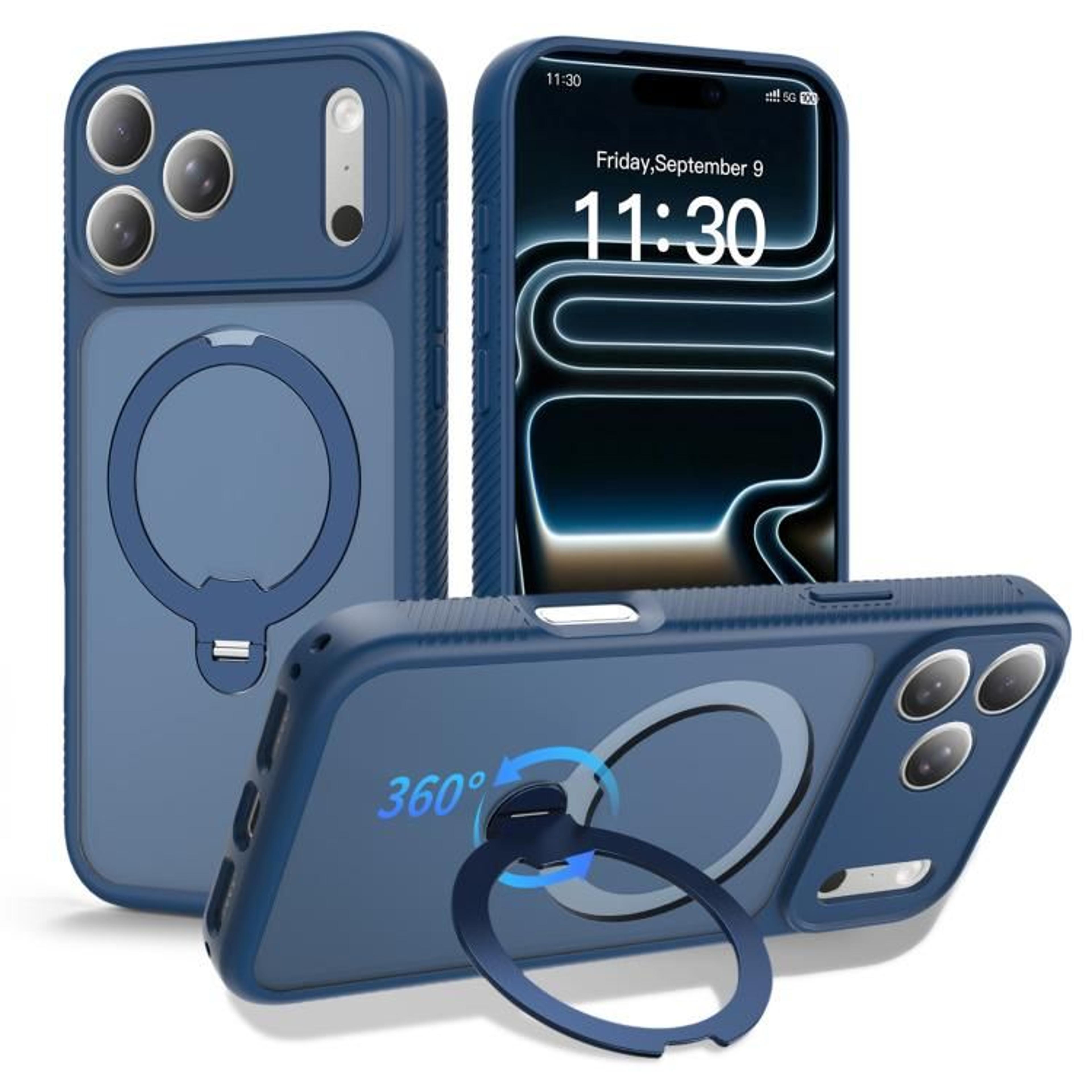 IPhone 17 Pro Max Magnetic Case With 360 Rotating Stand And Shockproof Protection 9