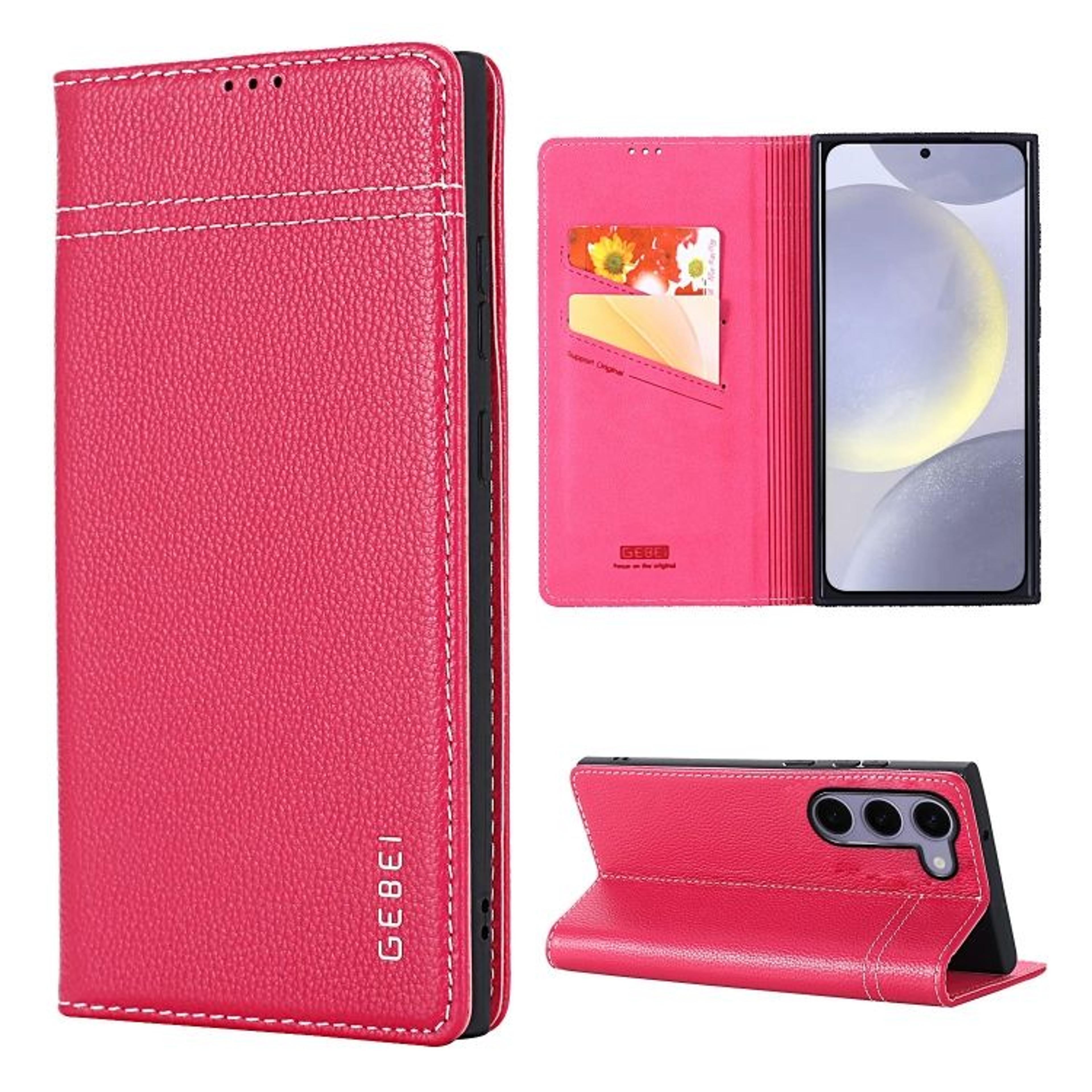 Galaxy S24 Plus Leather Case TopGrain Wallet Case With Card Holder And Kickstand 7
