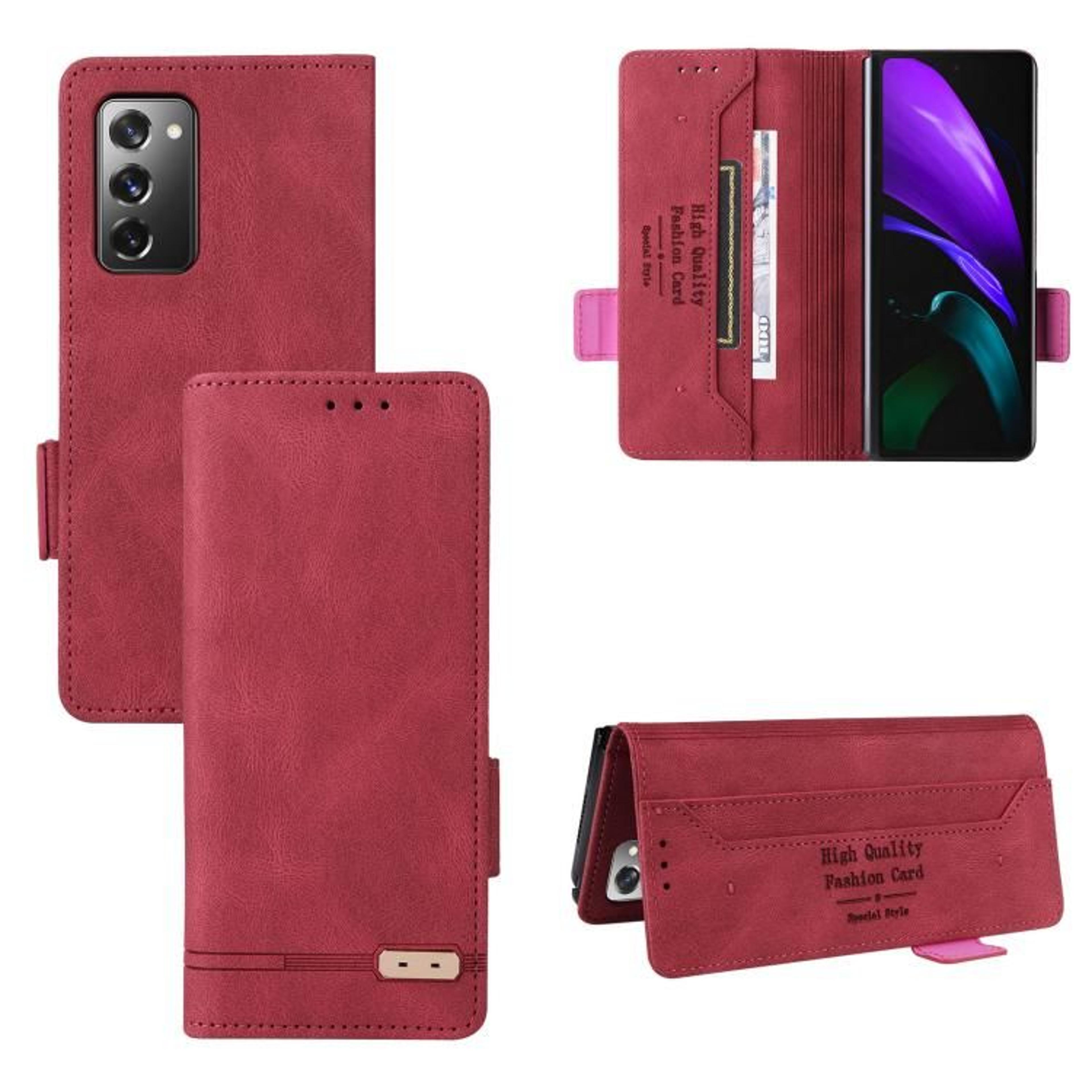 Galaxy Z Fold8 Ultra Leather Wallet Case With Magnetic Clasp Card Holder And Stand 11