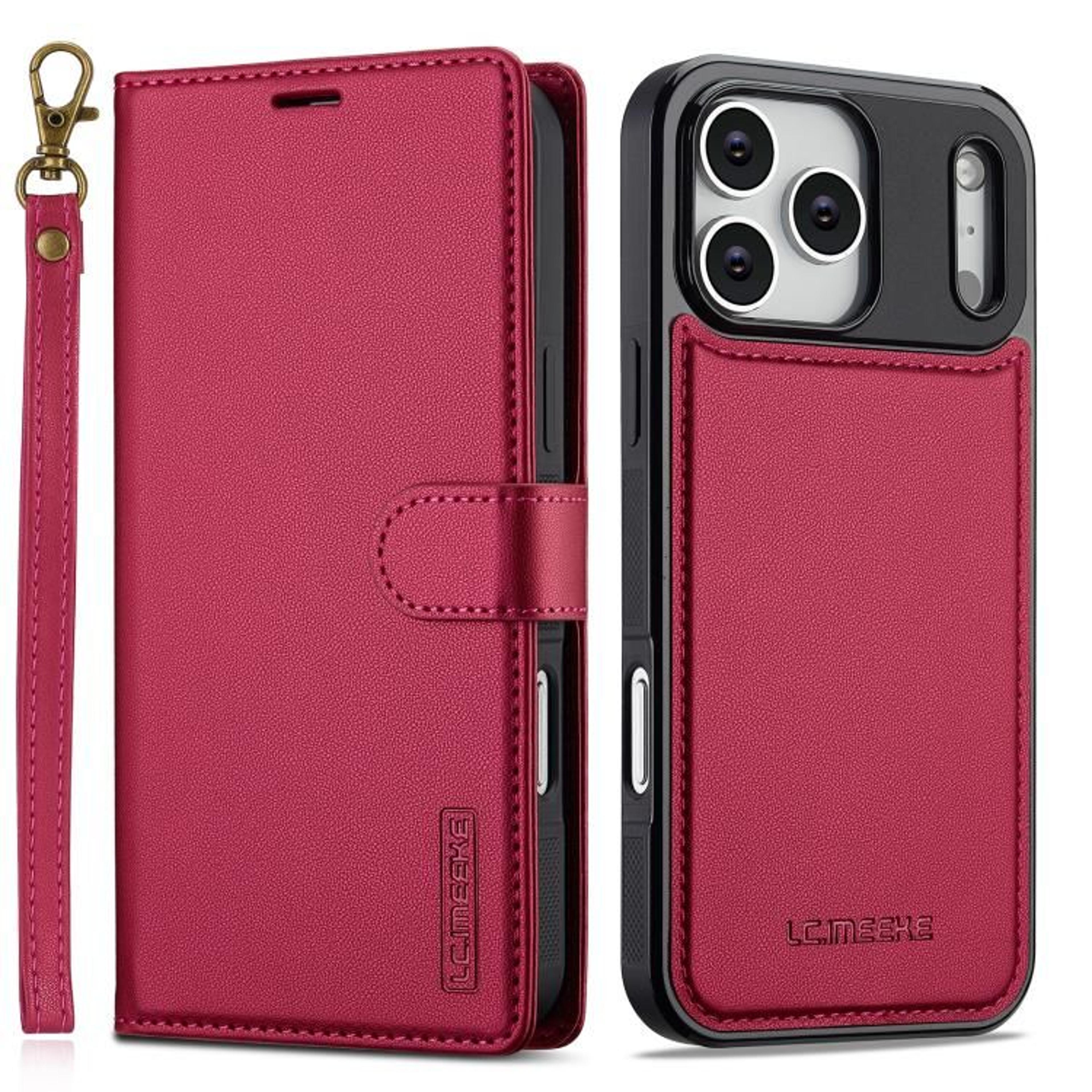 IPhone 17 Pro MagSafe Wallet Case With Detachable Cover And Lanyard 13