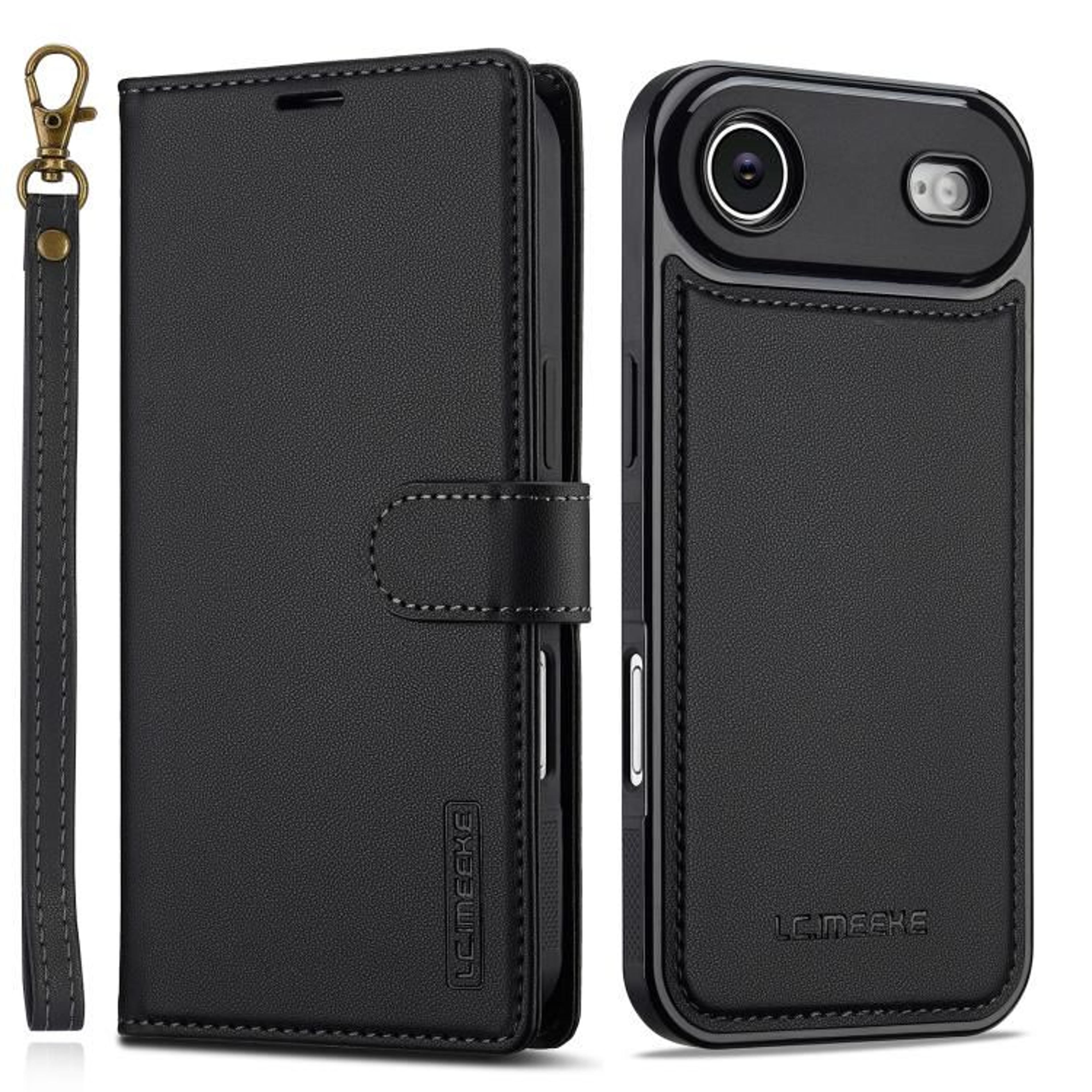 IPhone Air MagSafe Case With Detachable Leather Wallet And Hand Strap 9