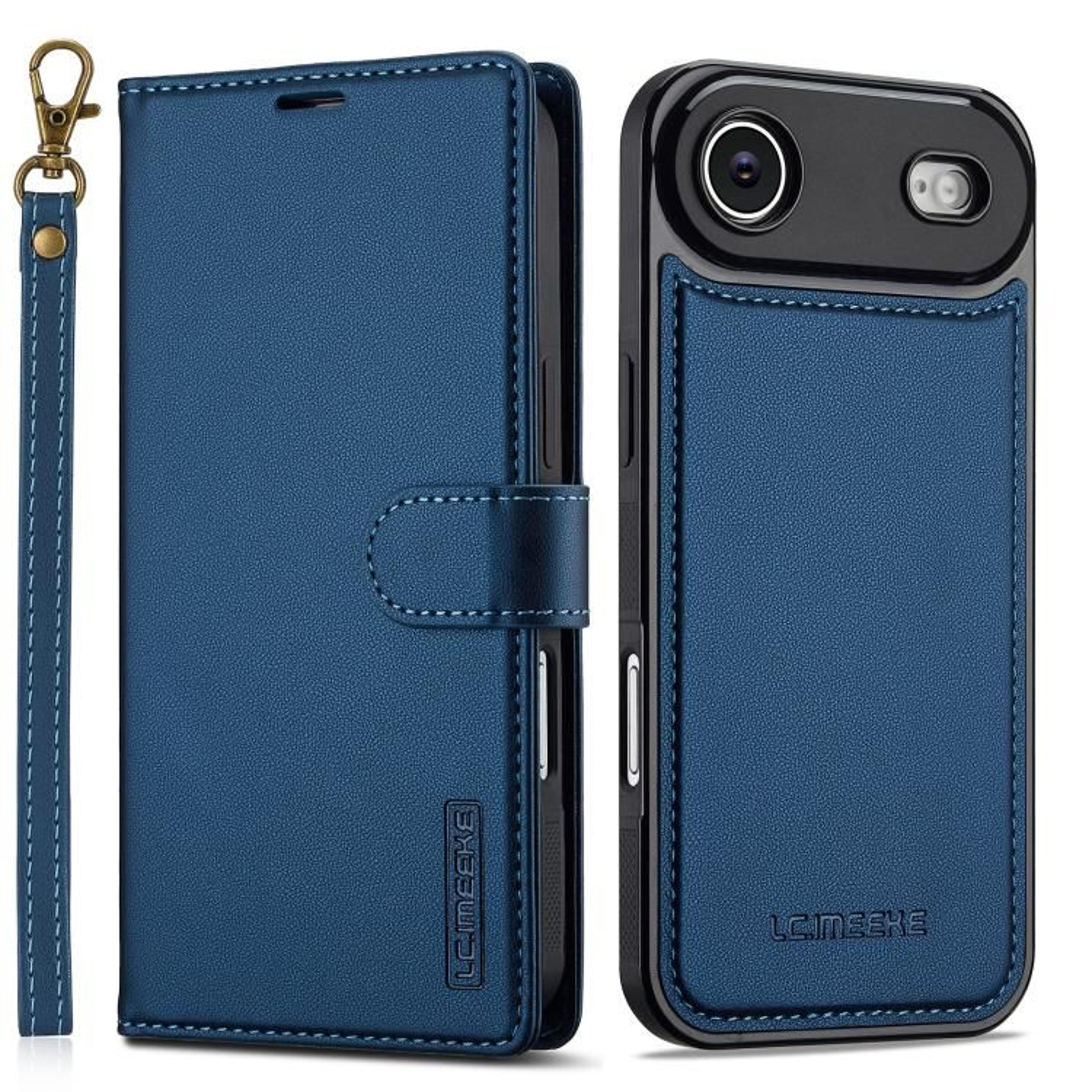 IPhone Air MagSafe Case With Detachable Leather Wallet And Hand Strap 11