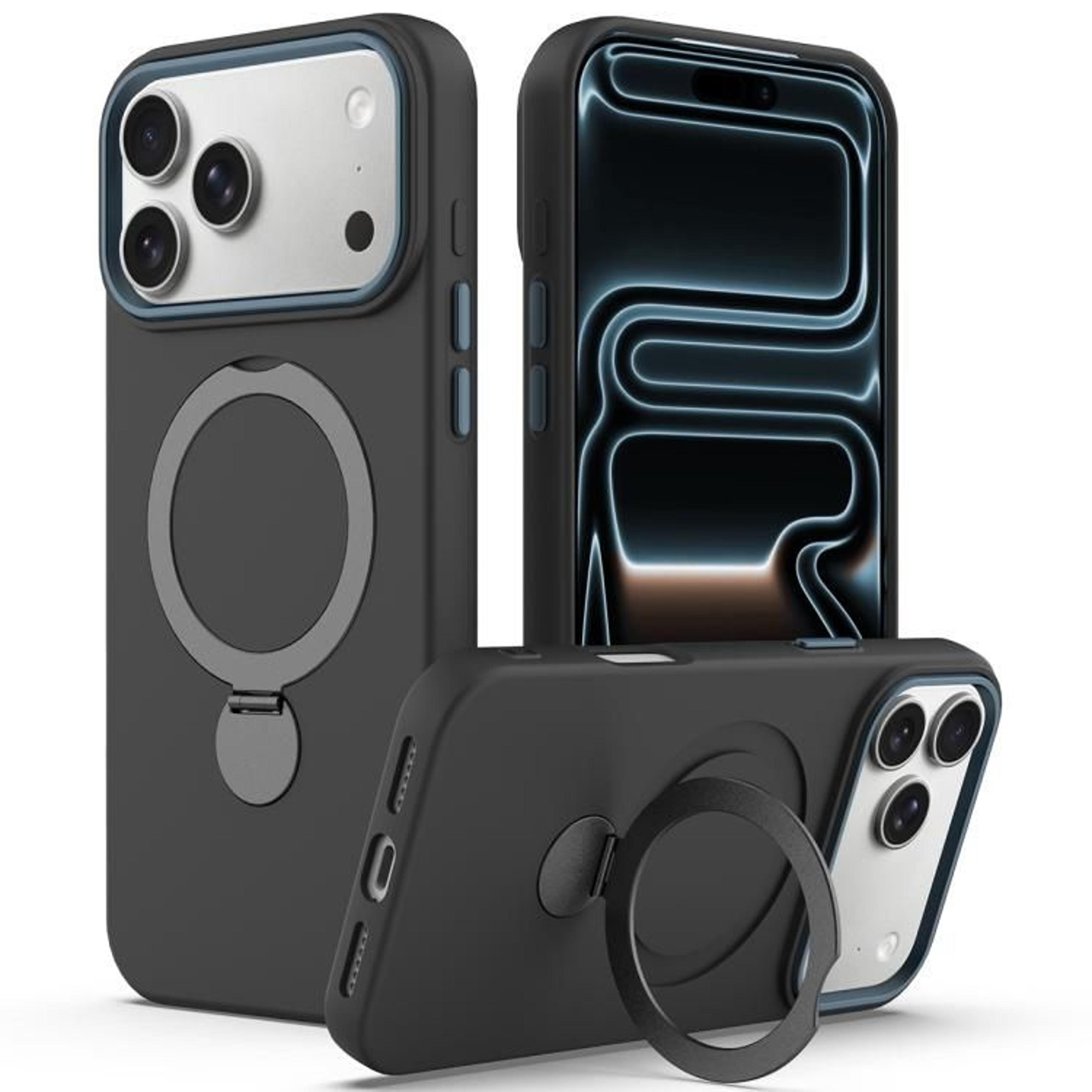 IPhone 18 Pro Hybrid TPU PC Case With 360 Ring Holder And Camera Protection 8